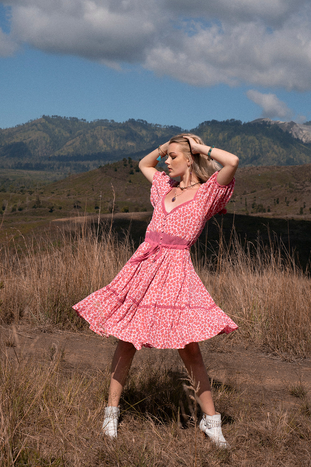 Lavender Mini Dress - Magenta - Into the Wild by Tulle and Batiste