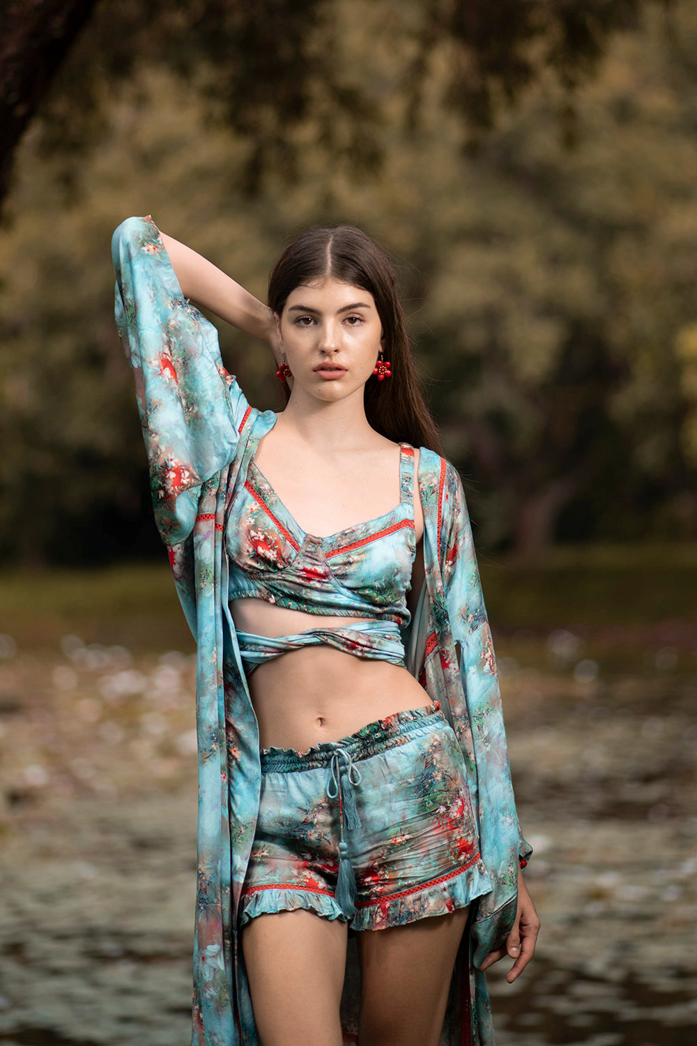 Unleash your inner goddess with the Moriko Kimono's flowing lines and feminine charm, a wardrobe essential for the modern woman who values both style and sustainability.