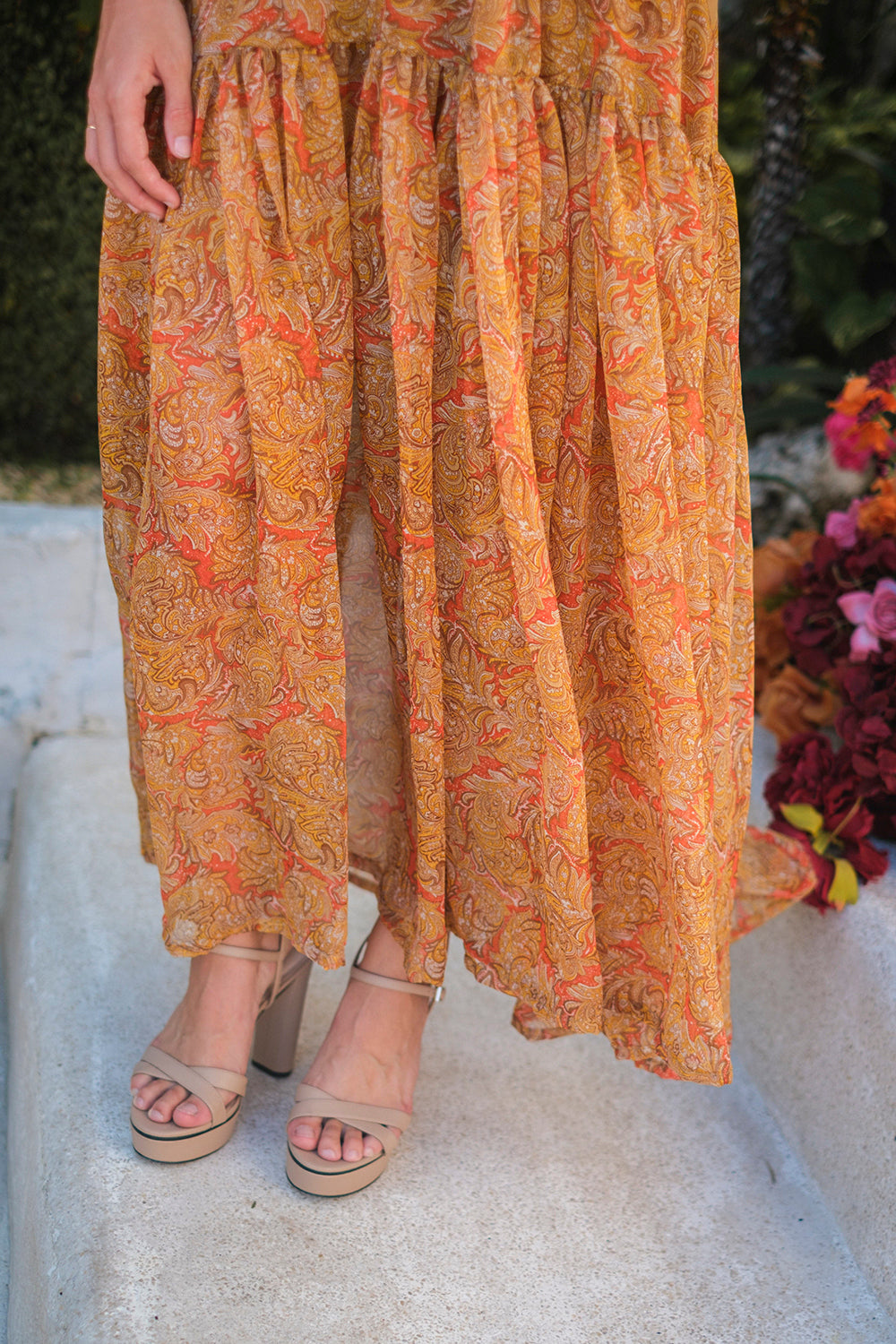 Serafina Midi Dress - Sunset Paisley