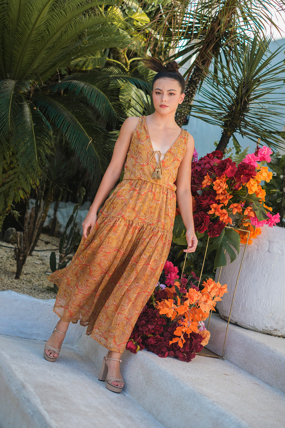 Serafina Midi Dress - Sunset Paisley
