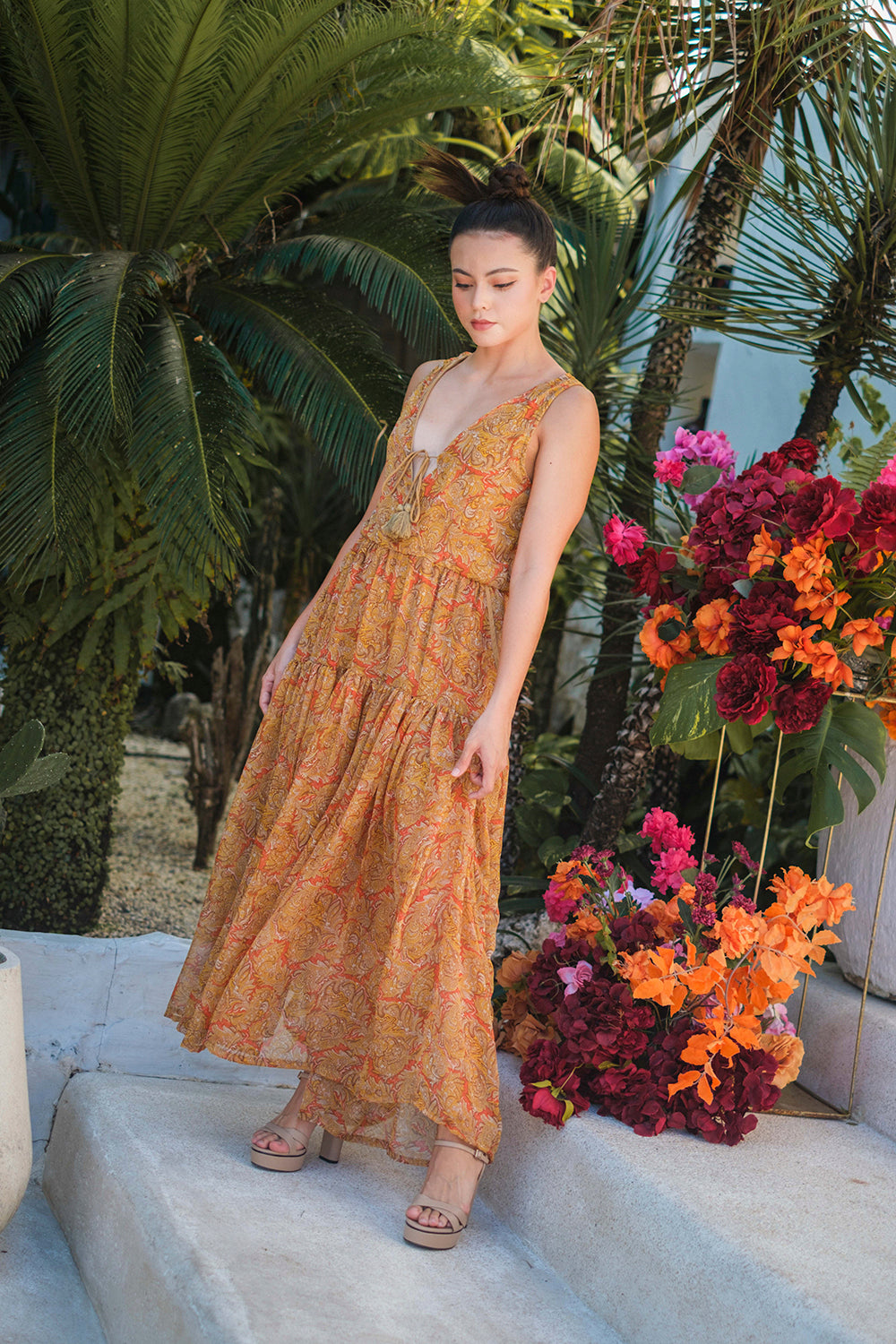 Serafina Midi Dress - Sunset Paisley