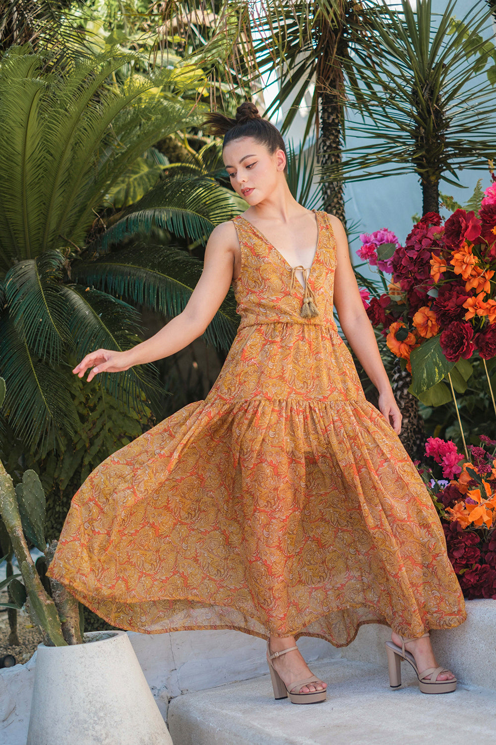 Serafina Midi Dress - Sunset Paisley