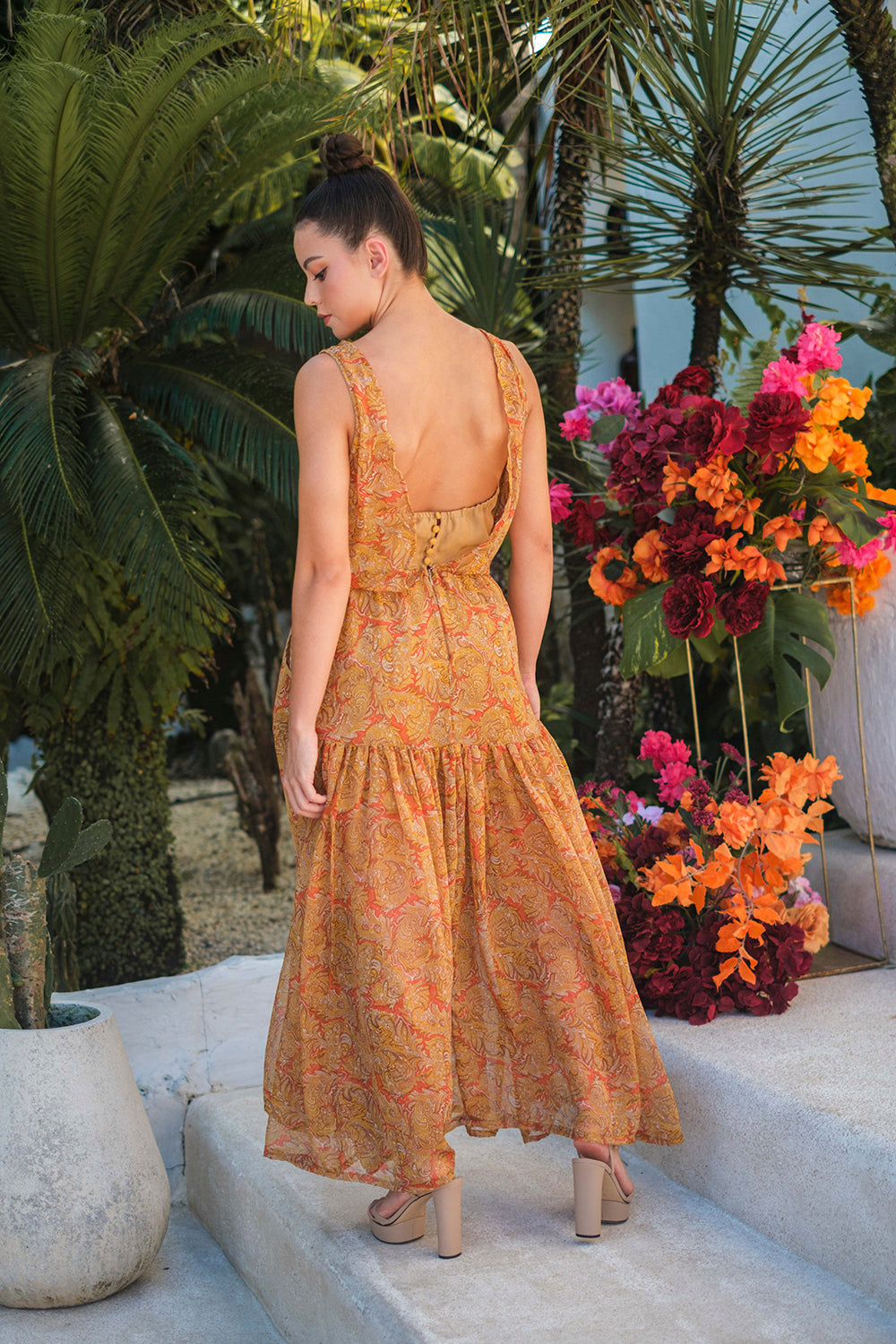 Serafina Midi Dress - Sunset Paisley