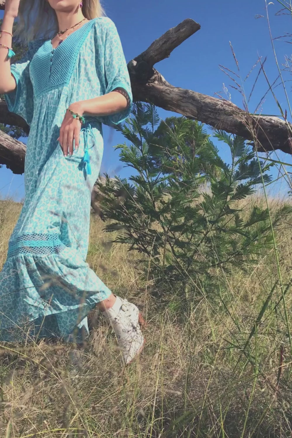 Daisy Boho Dress - Turquoise - Into the Wild by Tulle and Batiste
