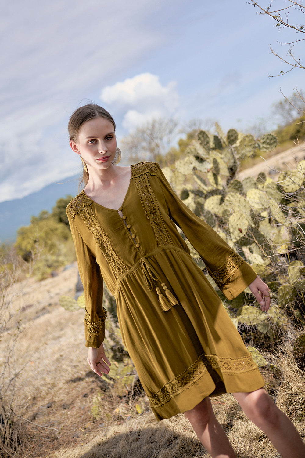 Adele Tunic Dress - Moss - The Fields of Gold by Tulle and Batiste