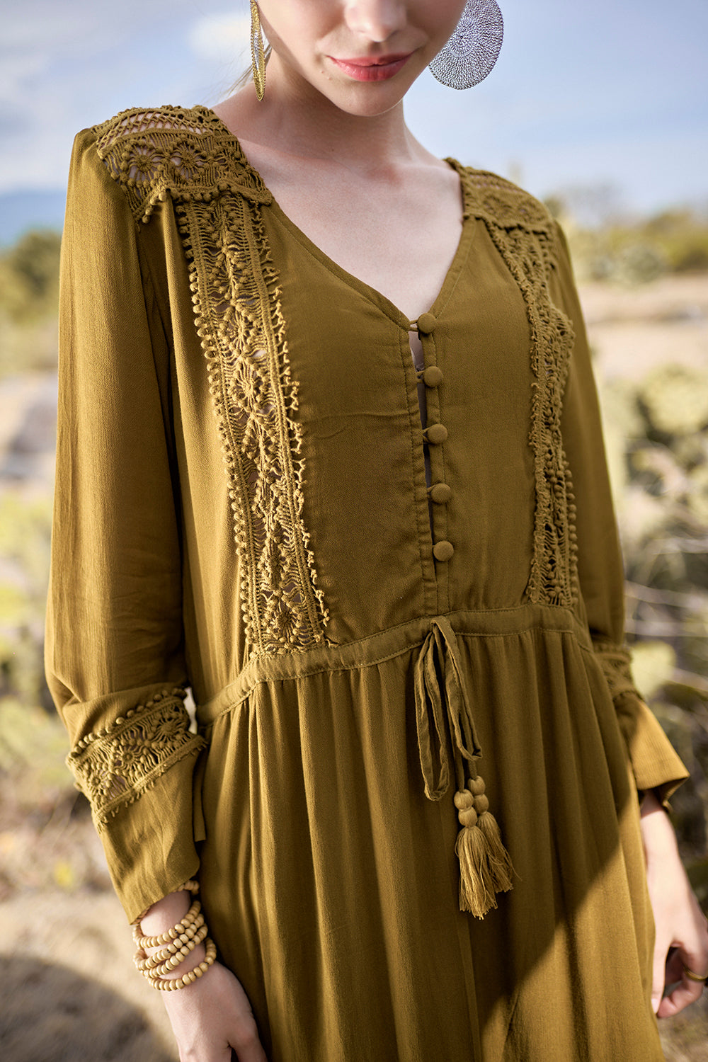 Adele Tunic Dress - Moss - The Fields of Gold by Tulle and Batiste