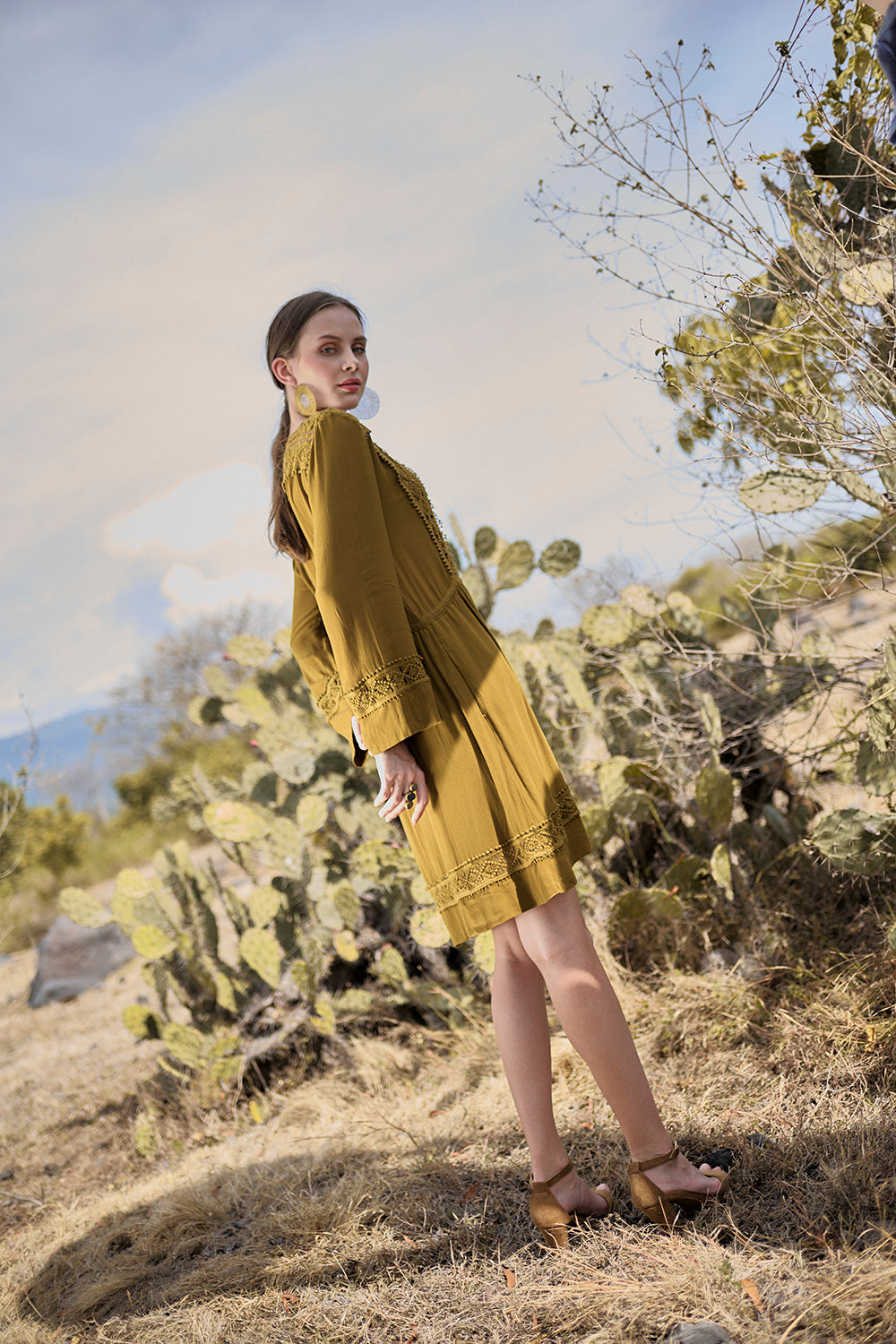 Adele Tunic Dress - Moss - The Fields of Gold by Tulle and Batiste