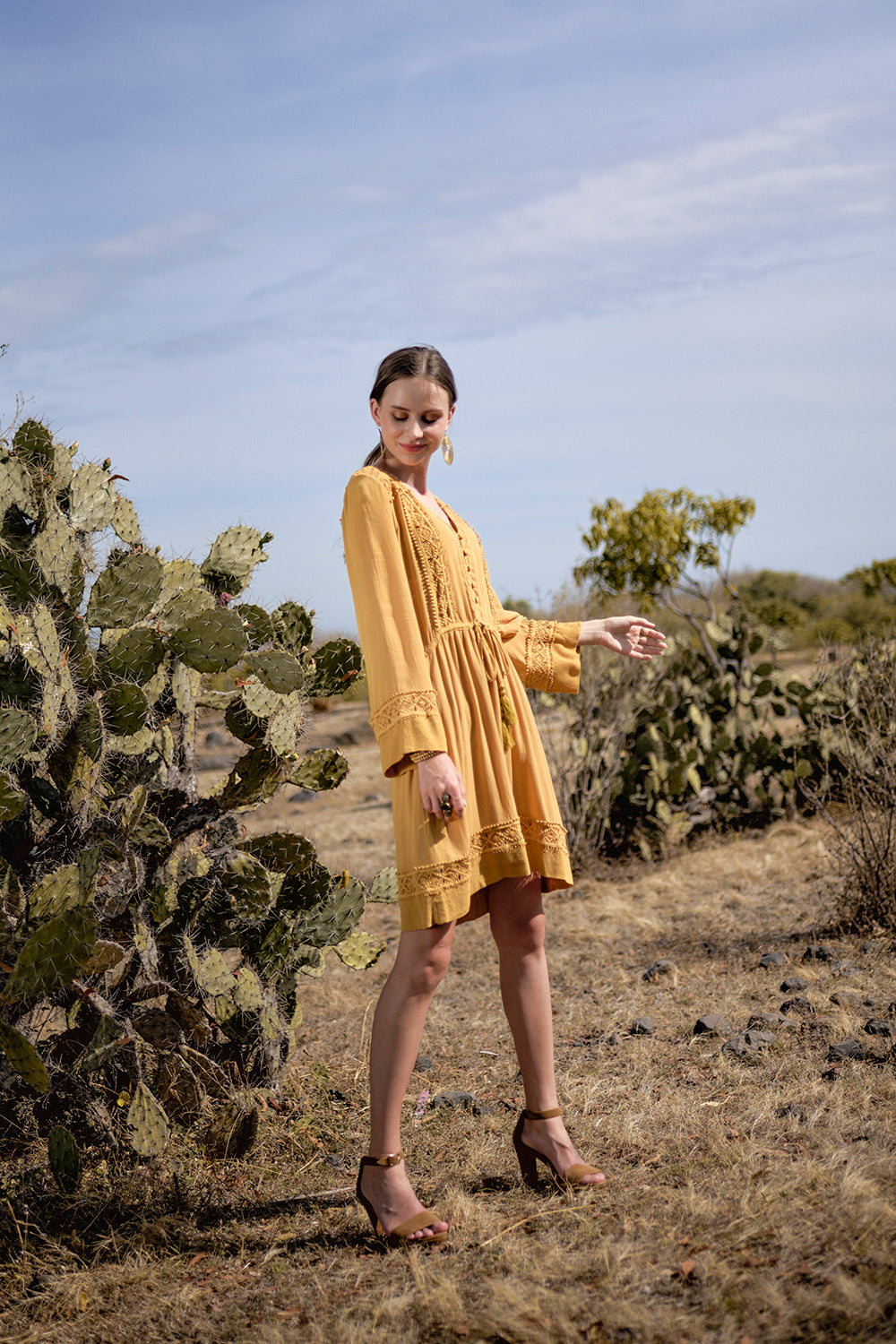 Adele Tunic Dress - Saffron Gold - The Fields of Gold by Tulle and Batiste