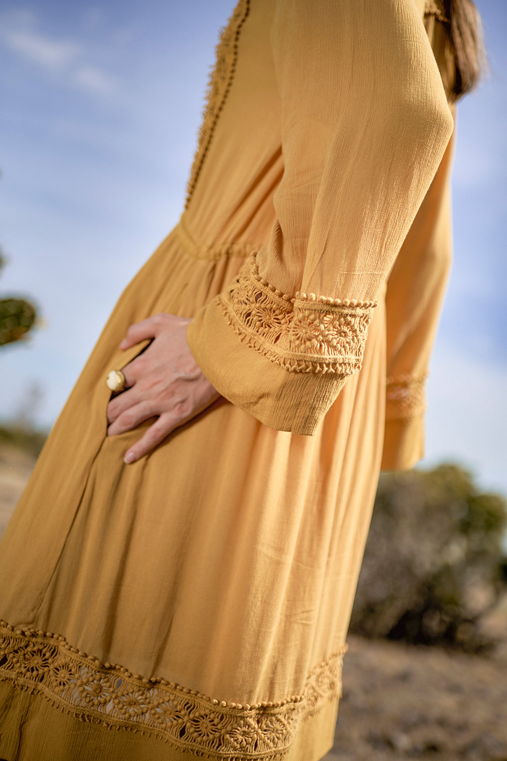 Adele Tunic Dress - Saffron Gold - The Fields of Gold by Tulle and Batiste