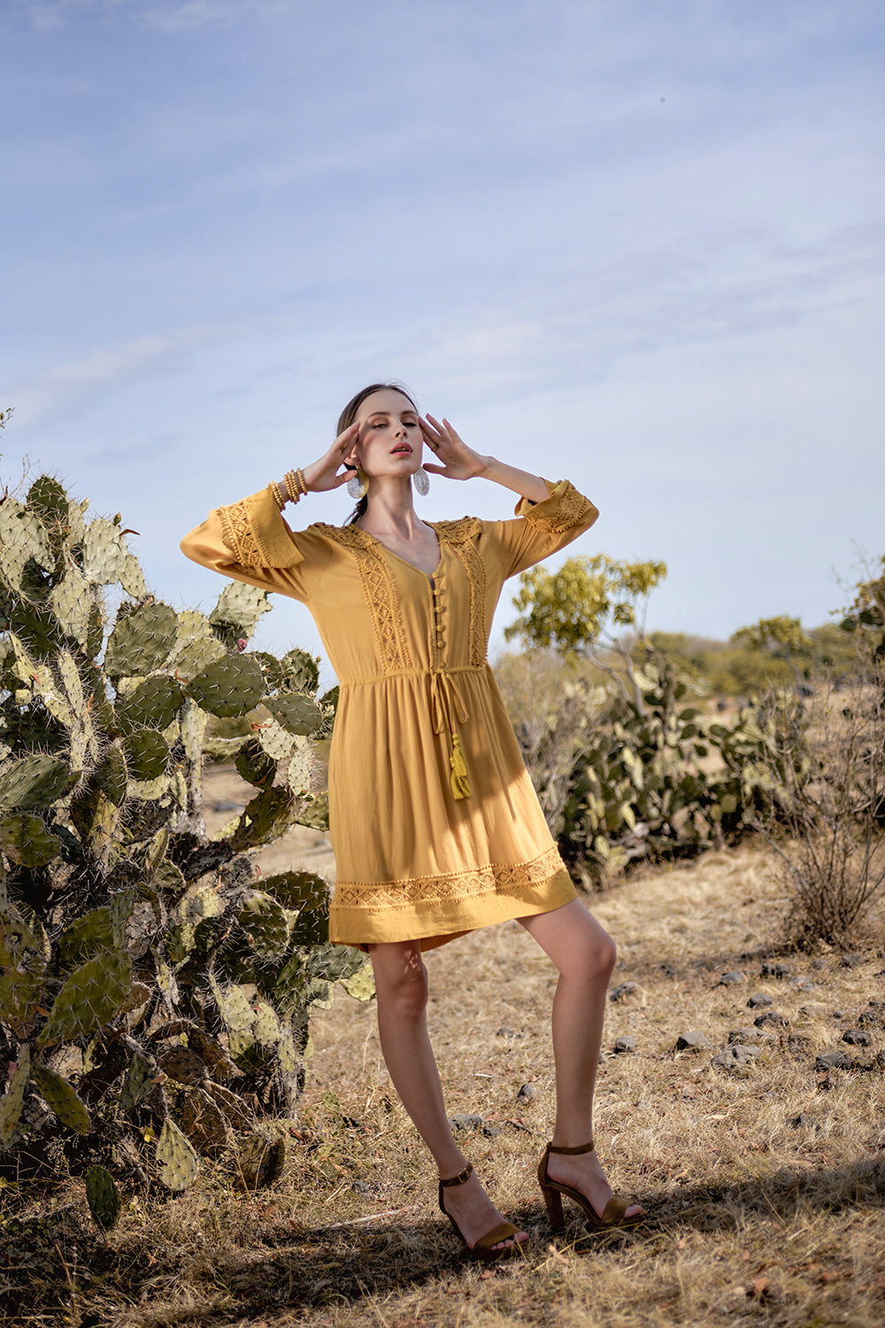 Adele Tunic Dress - Saffron Gold - The Fields of Gold by Tulle and Batiste