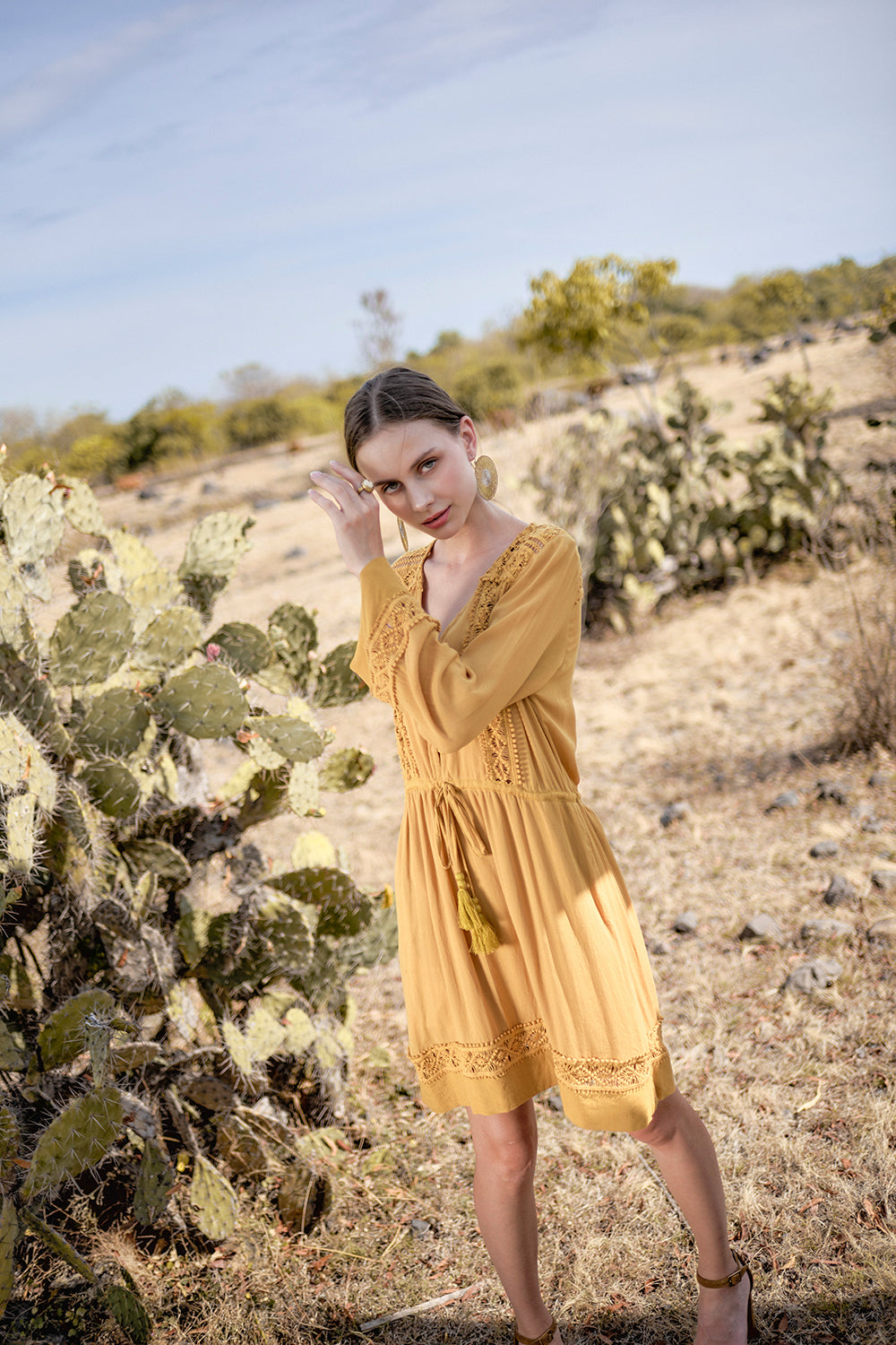 Adele Tunic Dress - Saffron Gold - The Fields of Gold by Tulle and Batiste