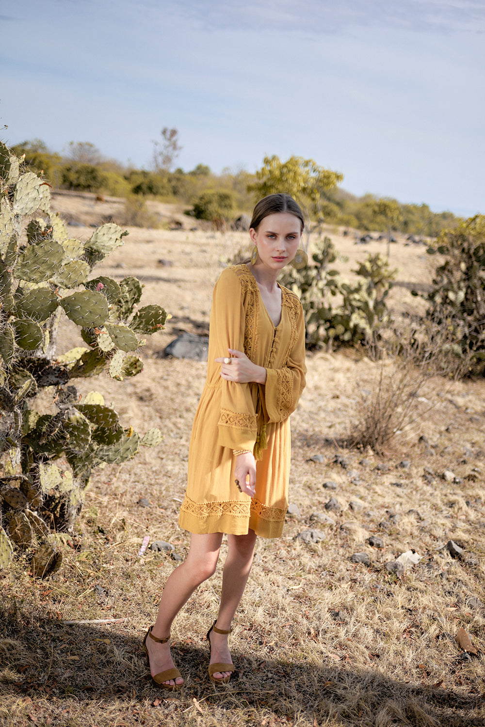 Adele Tunic Dress - Saffron Gold - The Fields of Gold by Tulle and Batiste