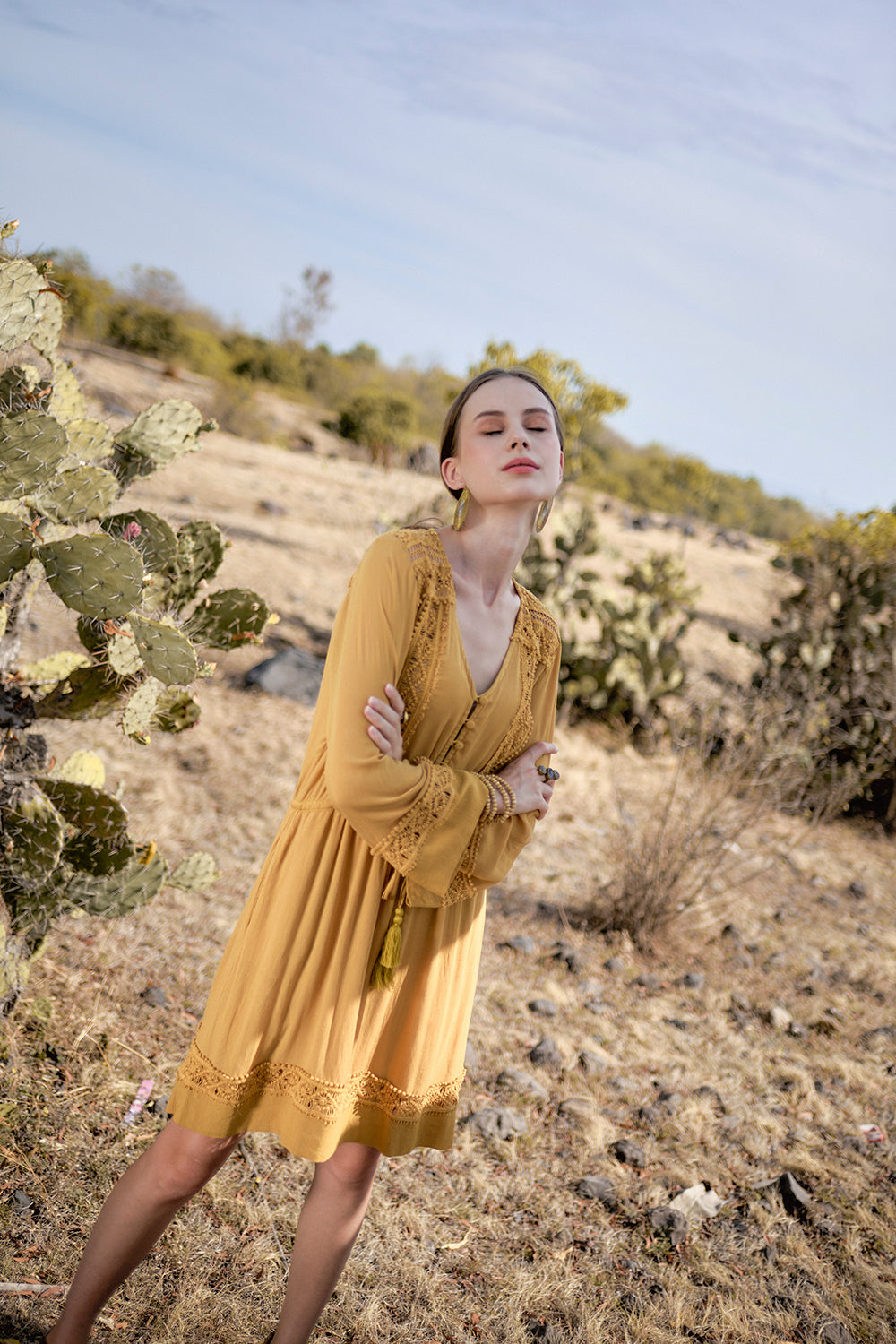 Adele Tunic Dress - Saffron Gold - The Fields of Gold by Tulle and Batiste