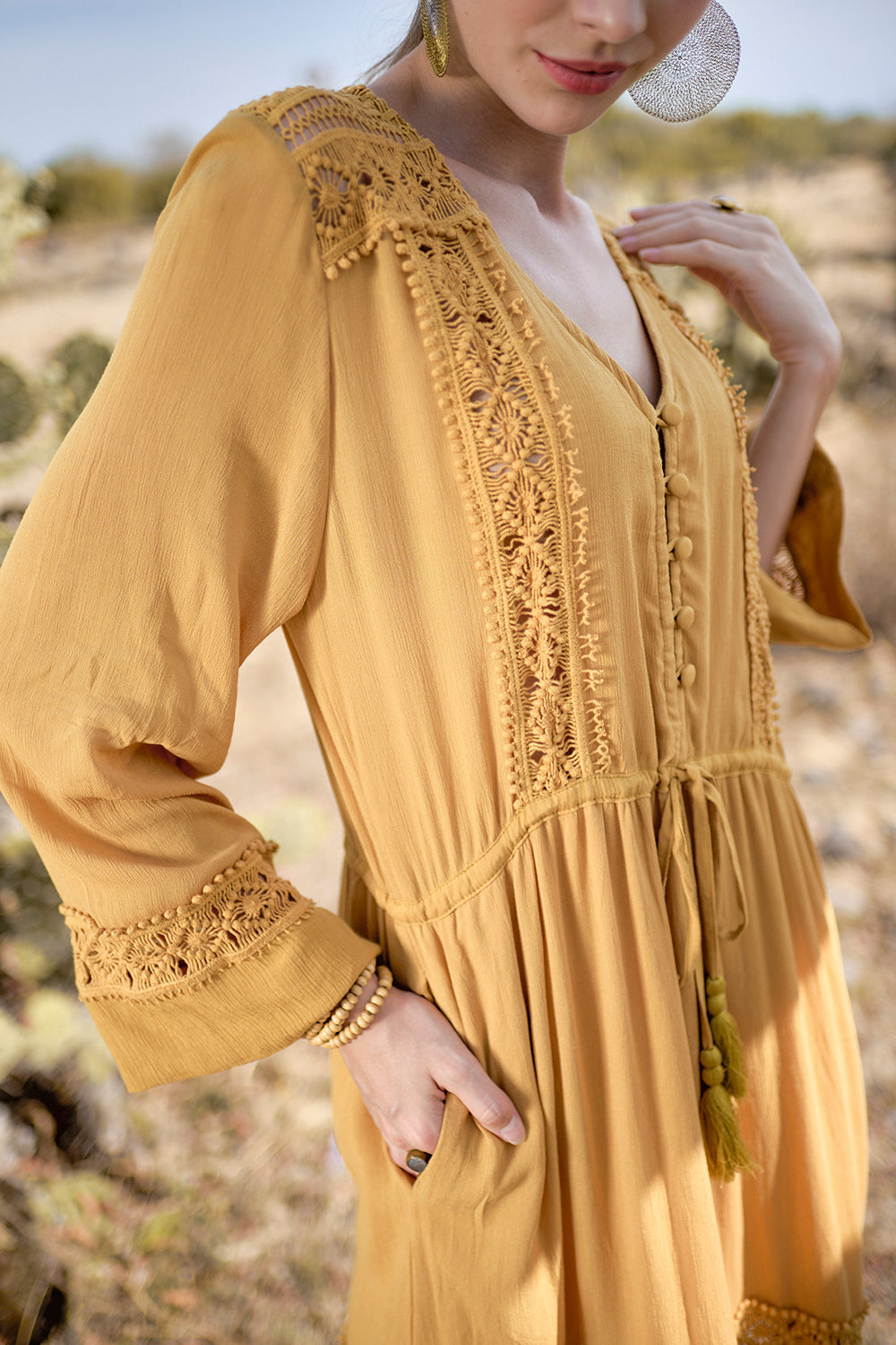 Adele Tunic Dress - Saffron Gold - The Fields of Gold by Tulle and Batiste