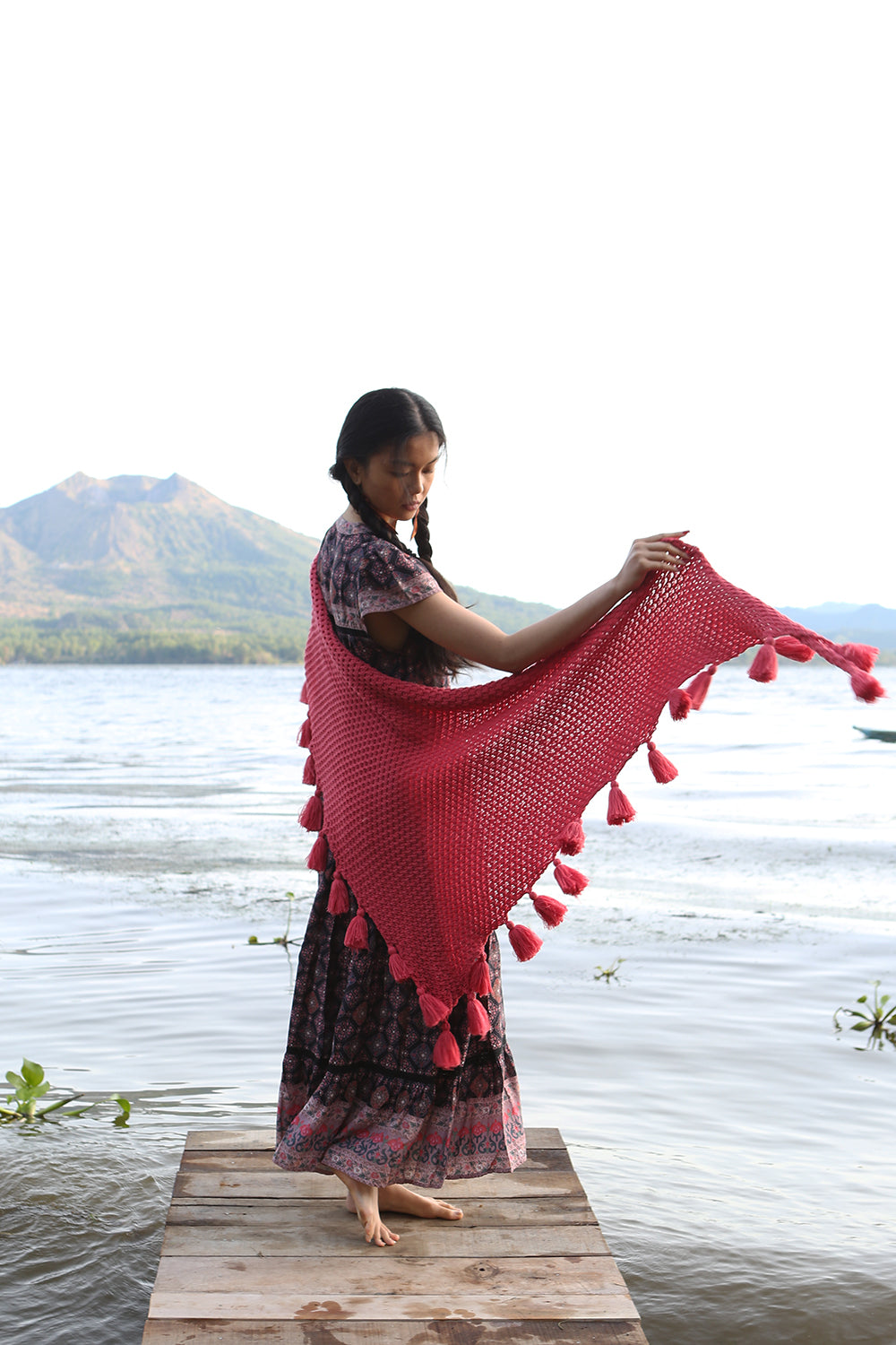 Autumn Pom Pom Shawl - Tulle and Batiste