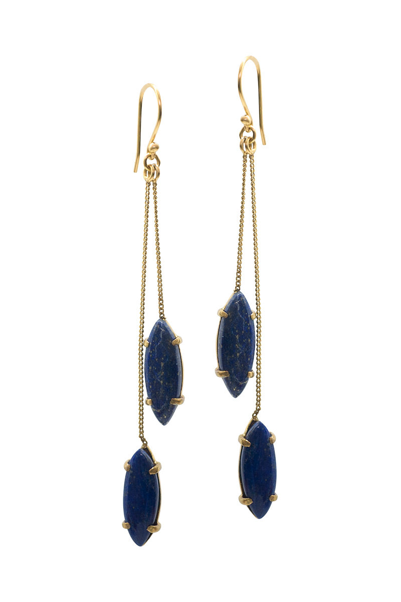 BLOSSOM EARRINGS - LAPIS LAZULI - TULLE AND BATISTE