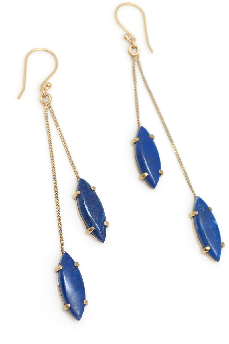 BLOSSOM EARRINGS - LAPIS LAZULI - TULLE AND BATISTE