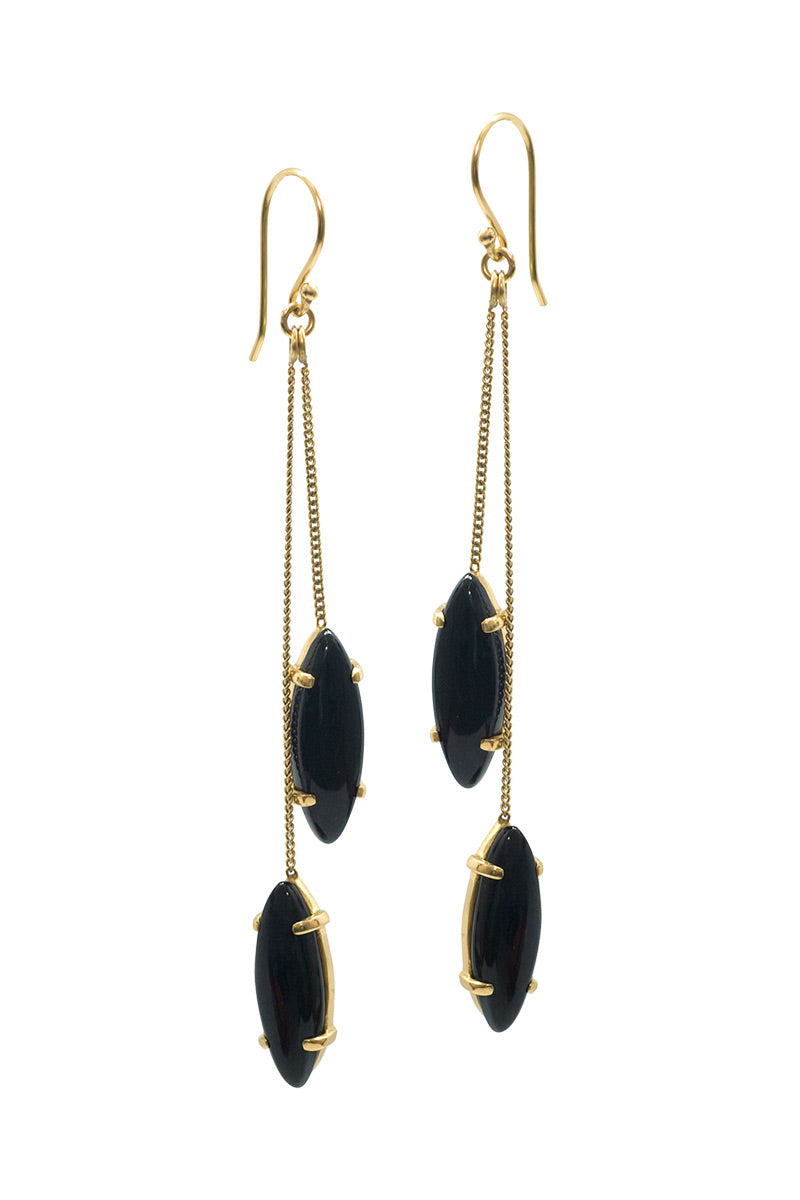 BLOSSOM EARRINGS - ONYX - TULLE AND BATISTE