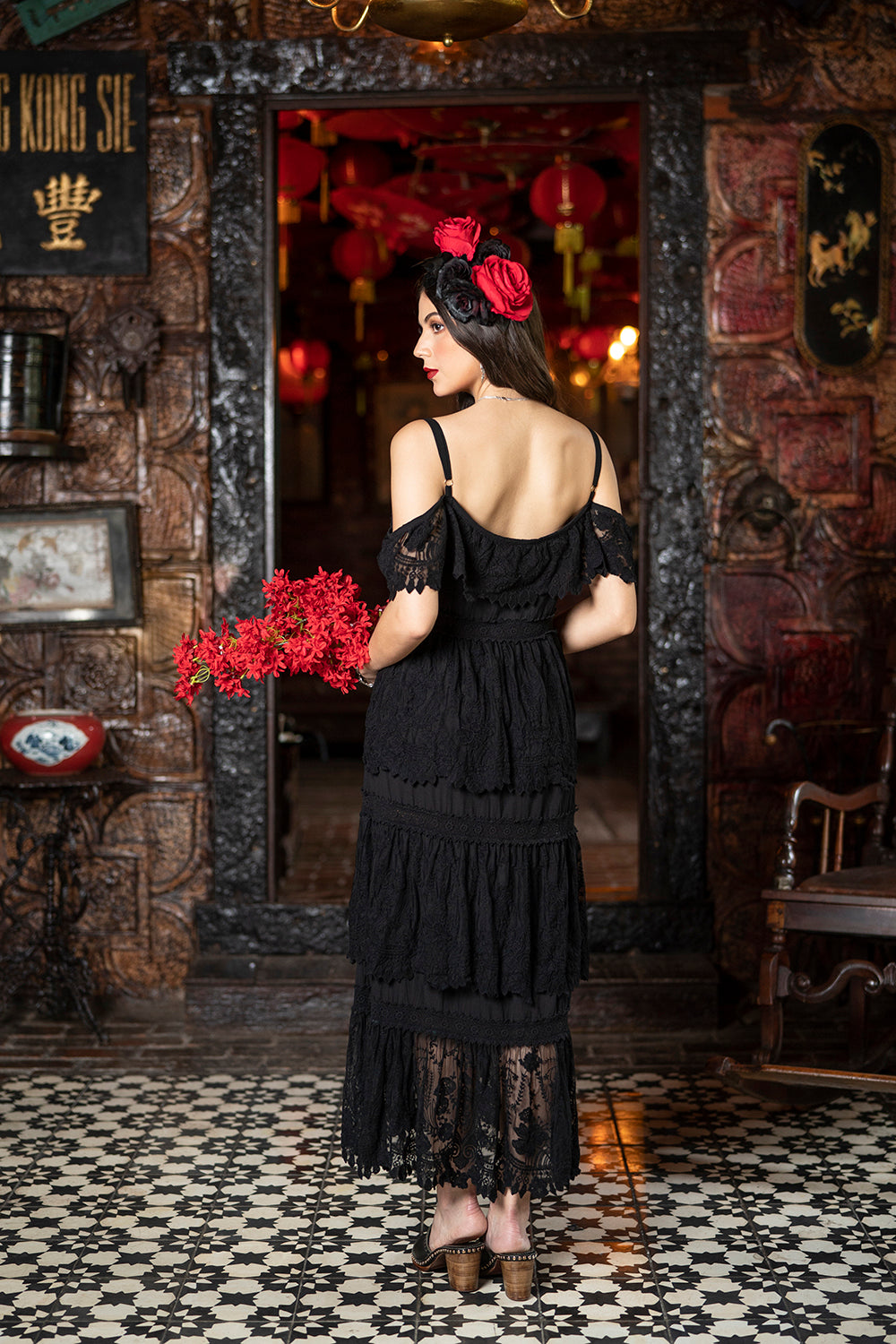 Carmen Maxi Dress - Moonless Black - Senorita by Tulle and Batiste