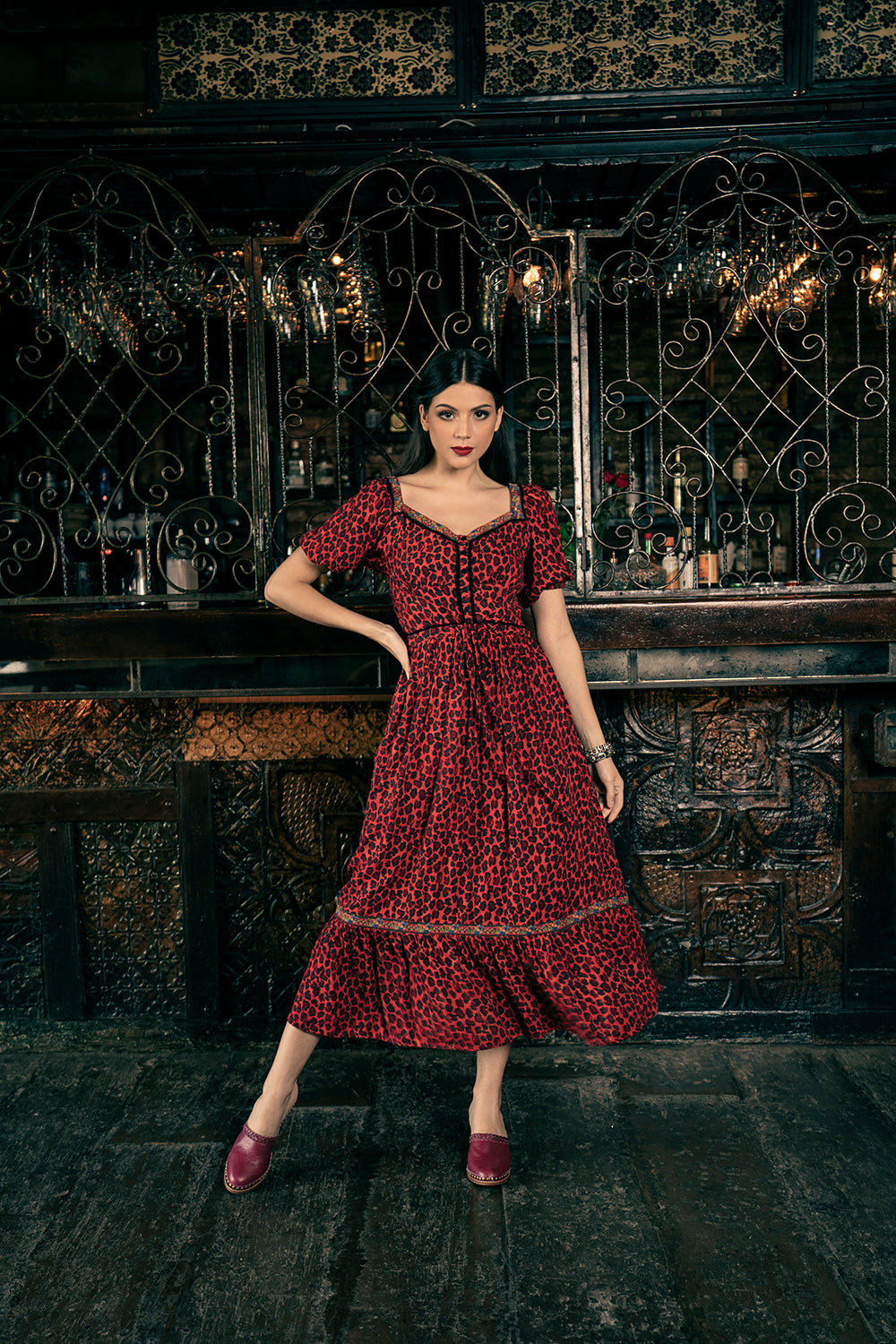 Carol Midi Dress - Tango Red - Night Code by Tulle and Batiste