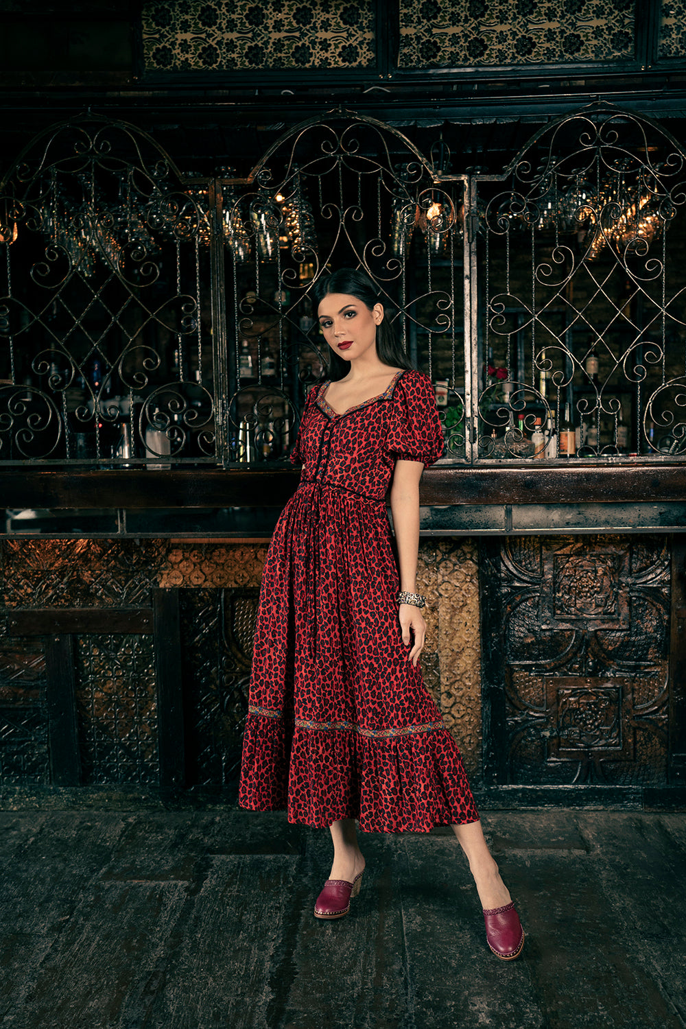 Carol Midi Dress - Tango Red - Night Code by Tulle and Batiste