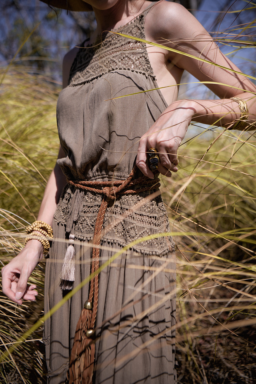 Rosalie Round Plaited Belt - Tan - The Fields of Gold by Tulle and Batiste