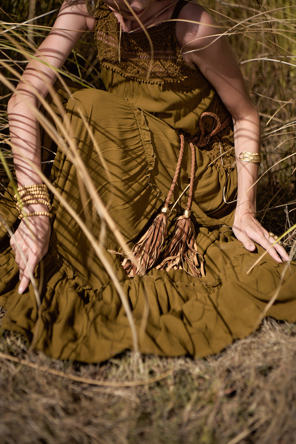 Rosalie Round Plaited Belt - Tan - The Fields of Gold by Tulle and Batiste