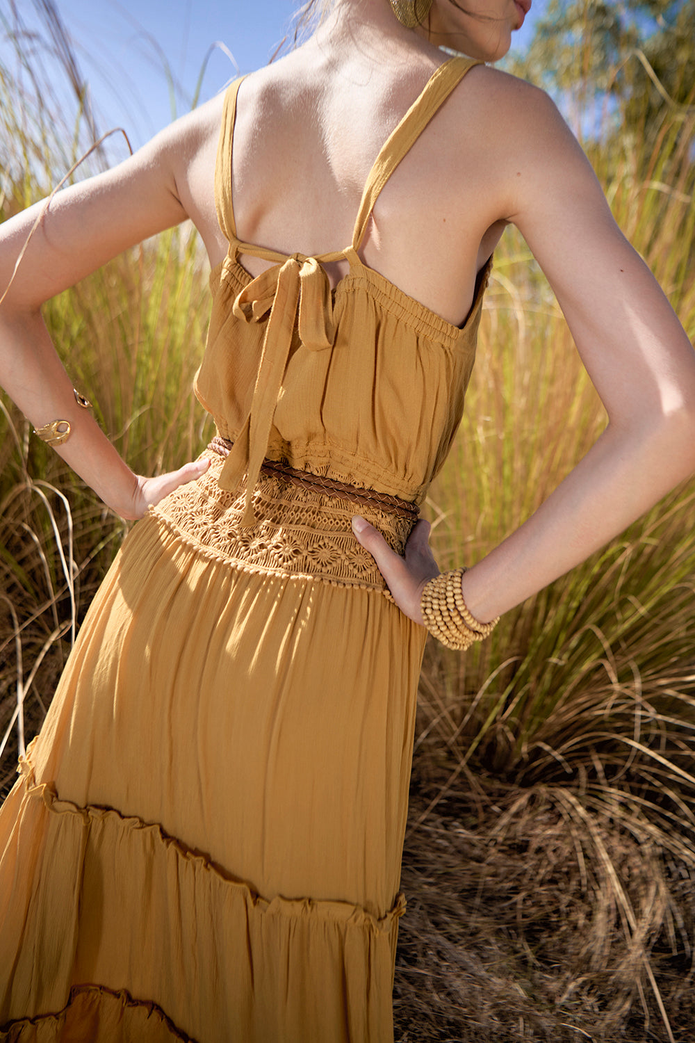 Rosalie Round Plaited Belt - Tan - The Fields of Gold by Tulle and Batiste