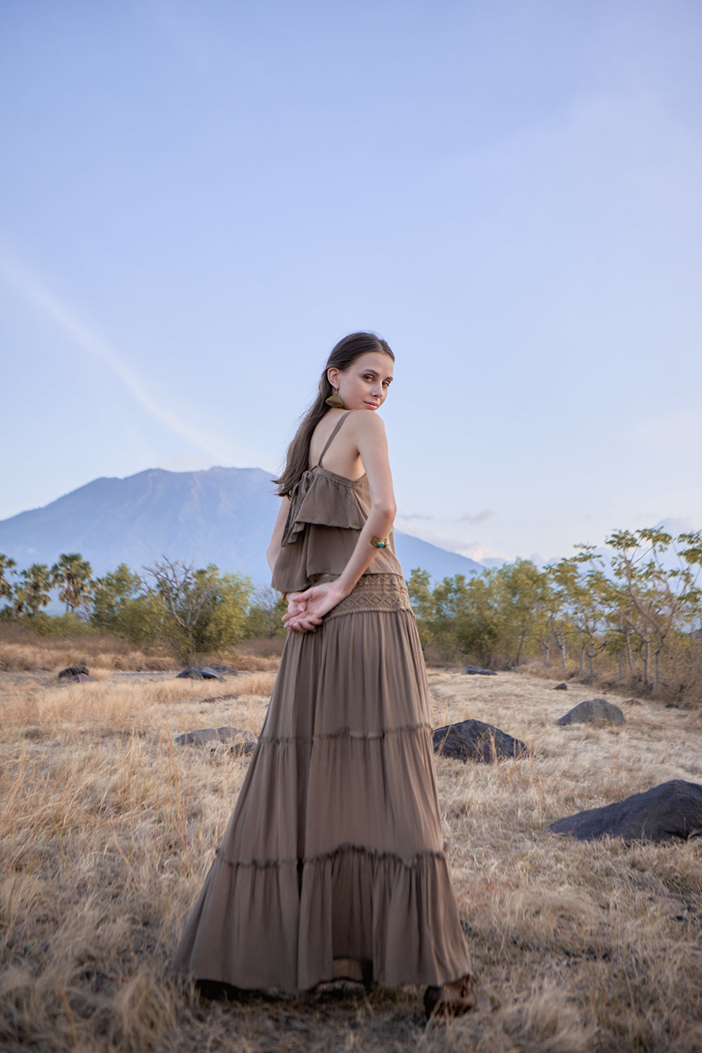 Chloe Maxi Skirt - Desert Sand - The Fields of Gold by Tulle and Batiste