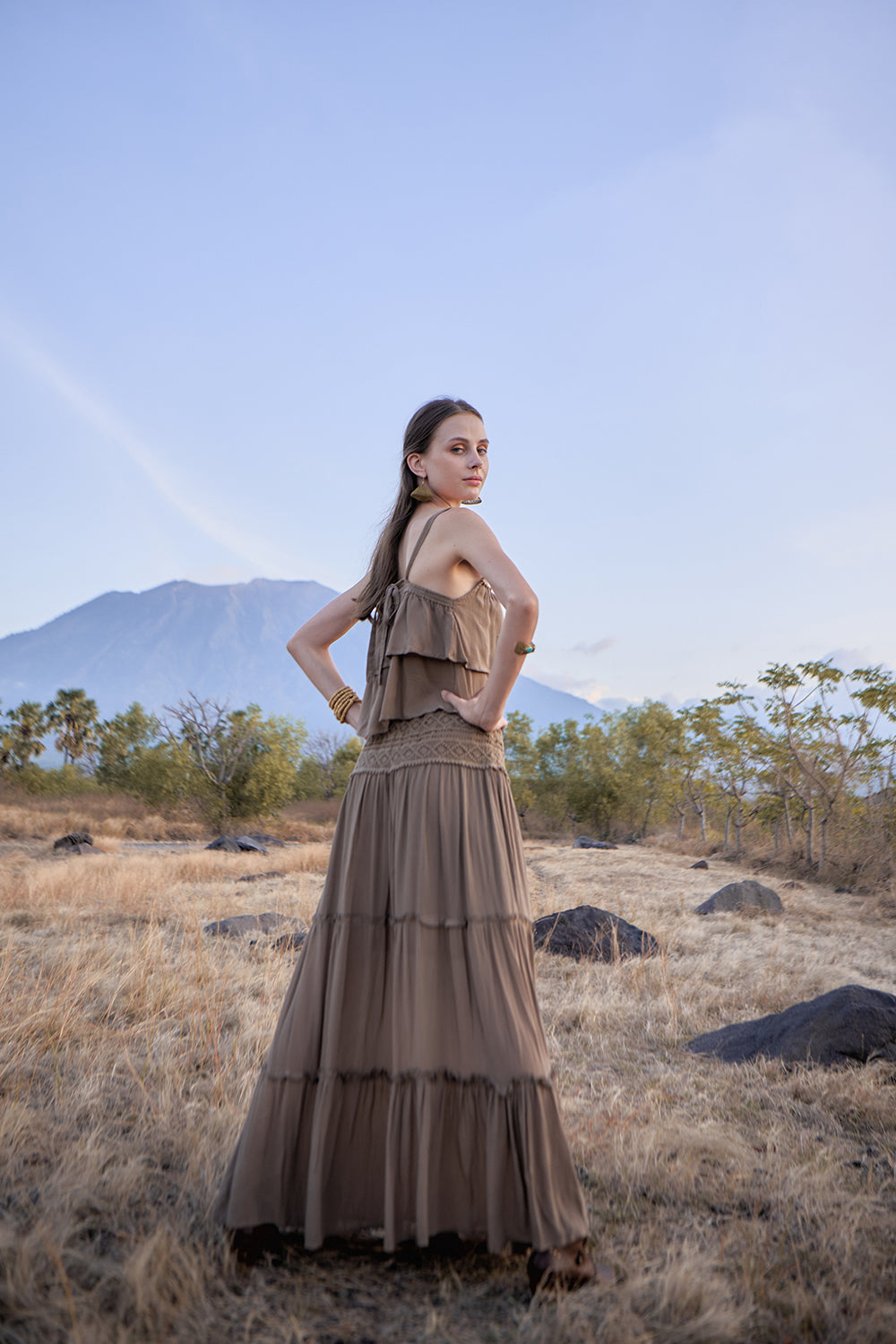 Chloe Maxi Skirt - Desert Sand - The Fields of Gold by Tulle and Batiste