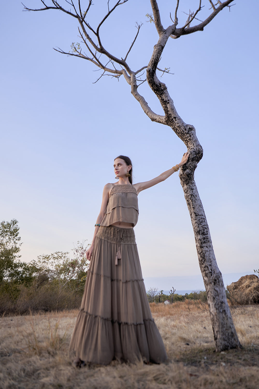 Chloe Maxi Skirt - Desert Sand - The Fields of Gold by Tulle and Batiste