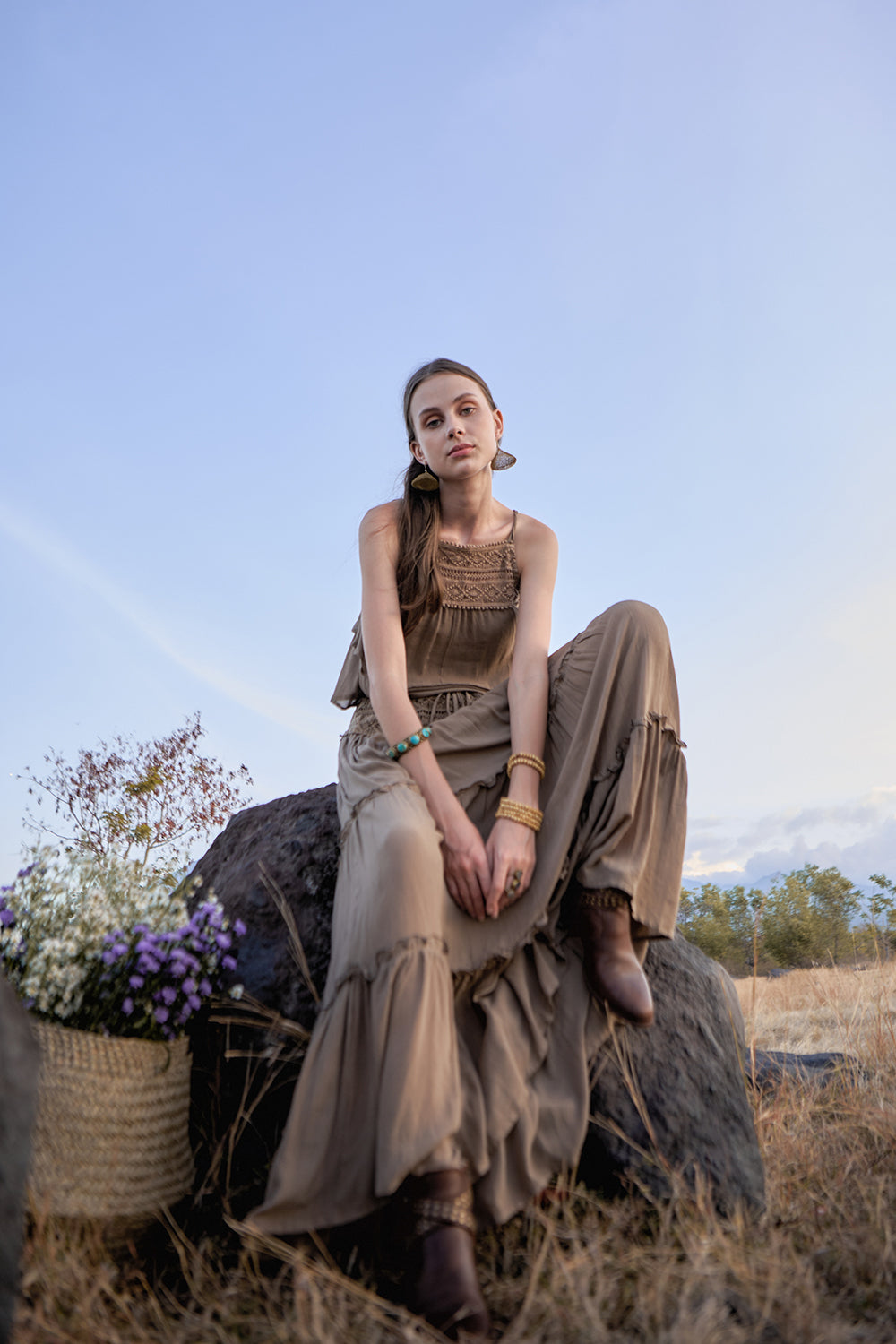 Chloe Halter Top - Desert Sand - The Fields of Gold by Tulle and Batiste