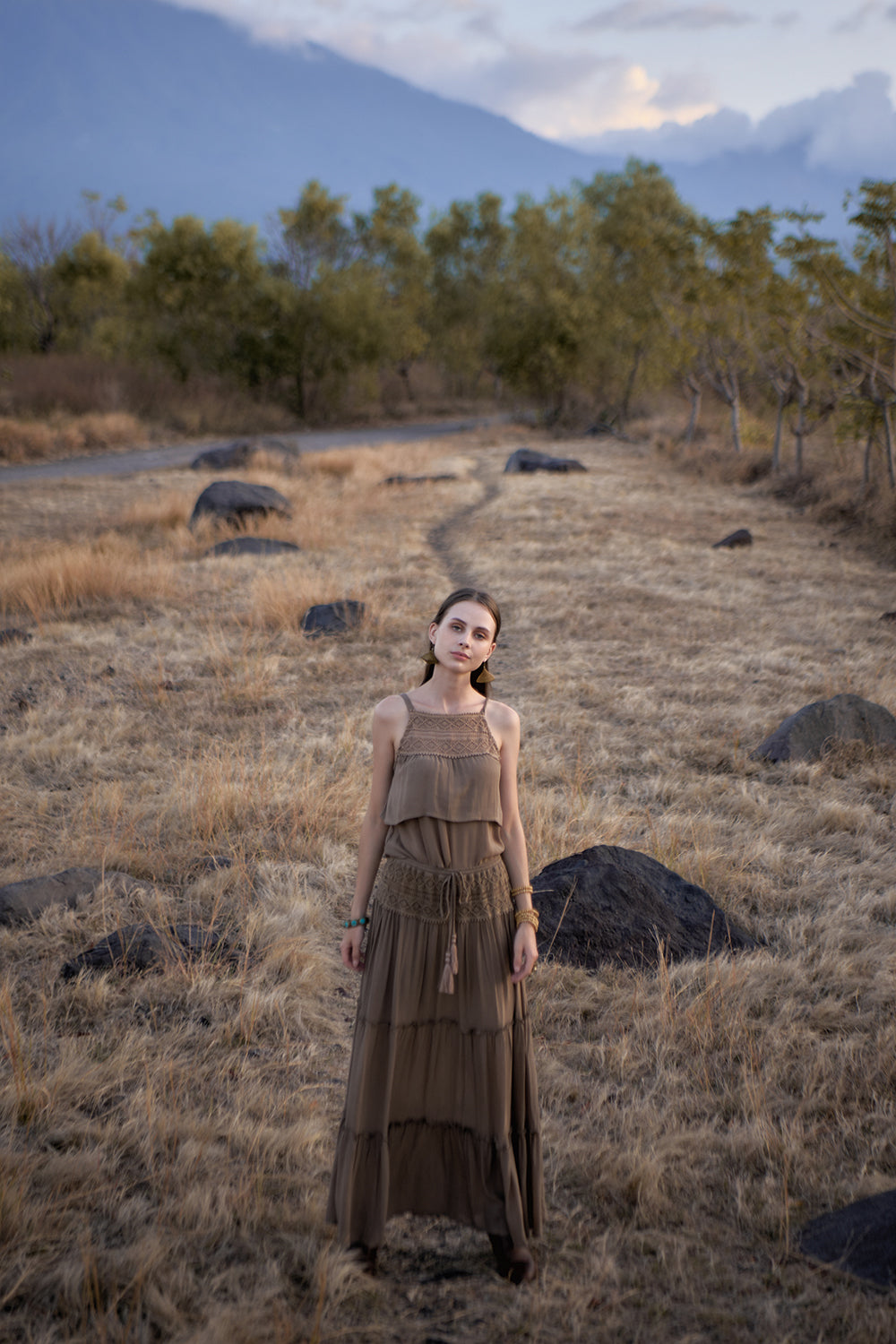 Chloe Maxi Skirt - Desert Sand - The Fields of Gold by Tulle and Batiste