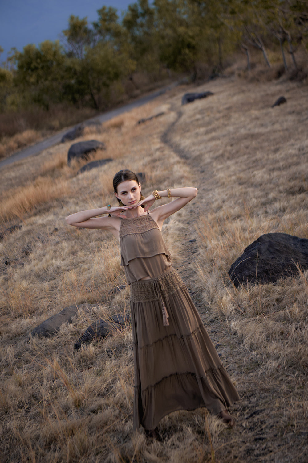 Chloe Maxi Skirt - Desert Sand - The Fields of Gold by Tulle and Batiste