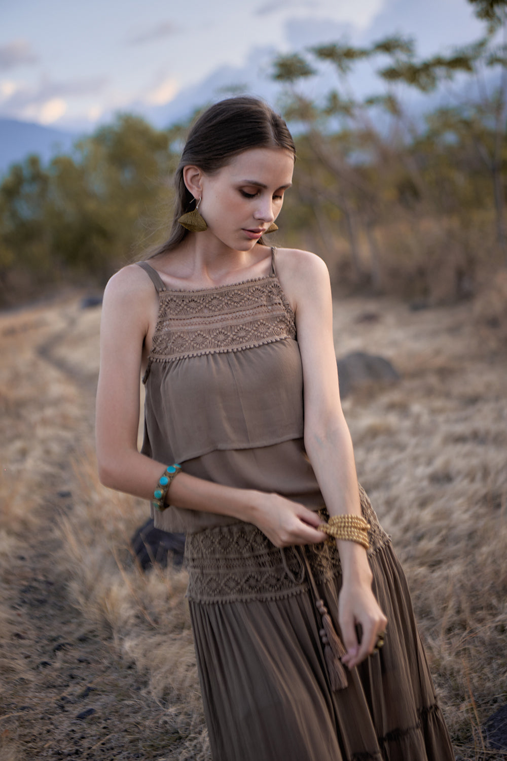 Chloe Halter Top - Desert Sand - The Fields of Gold by Tulle and Batiste