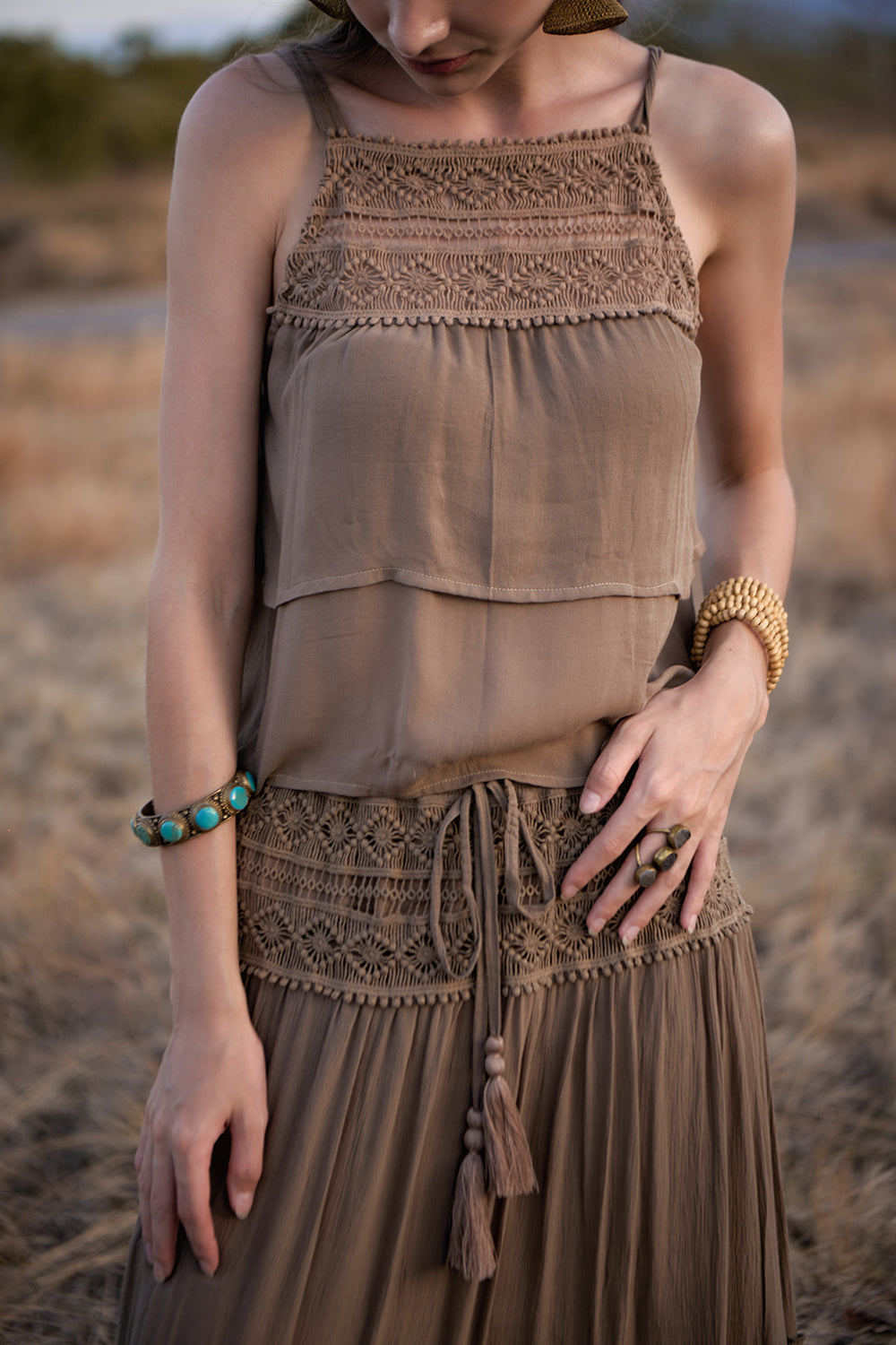 Chloe Maxi Skirt - Desert Sand - The Fields of Gold by Tulle and Batiste