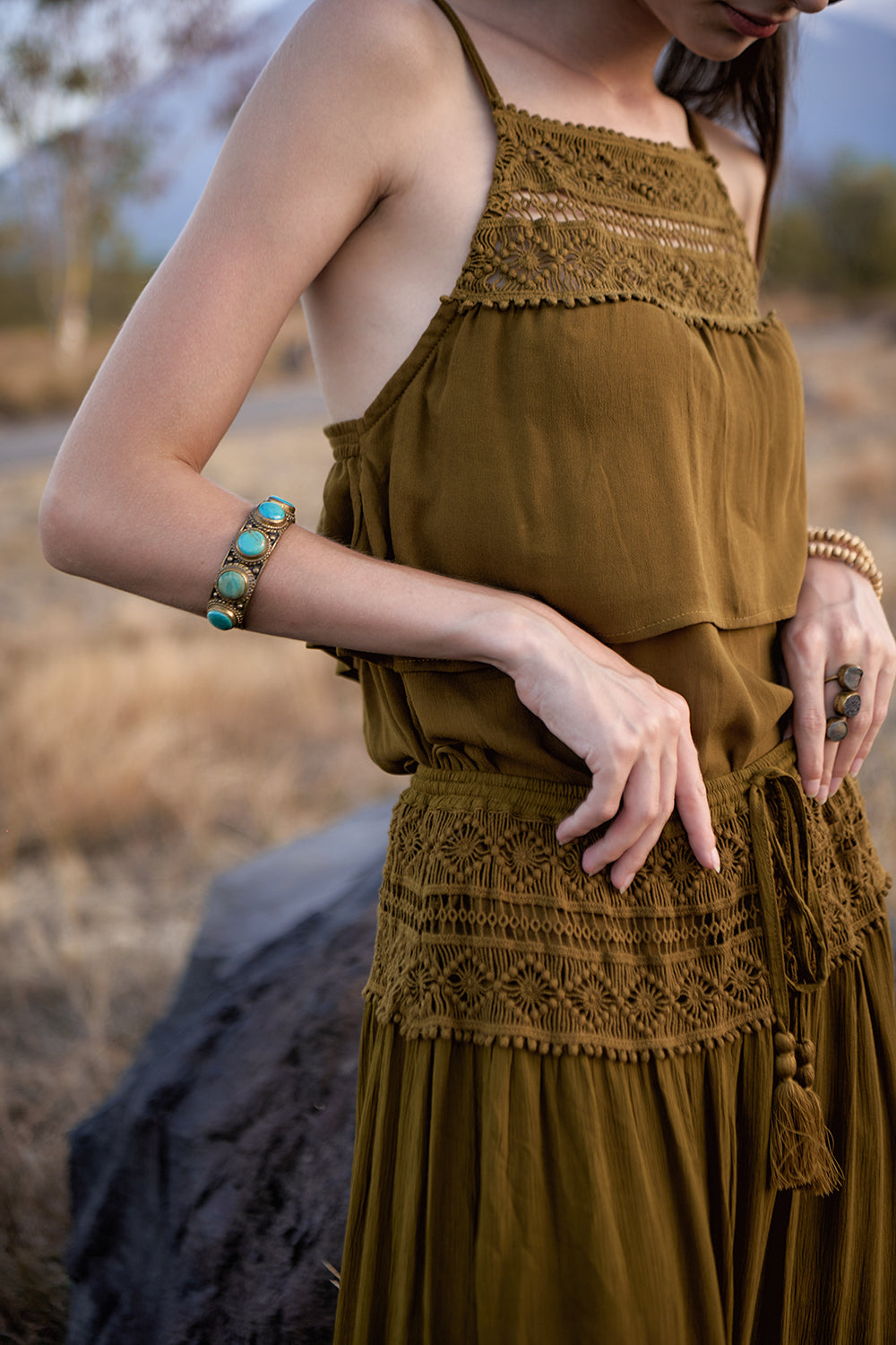 Chloe Maxi Skirt - Moss - The Fields of Gold by Tulle and Batiste