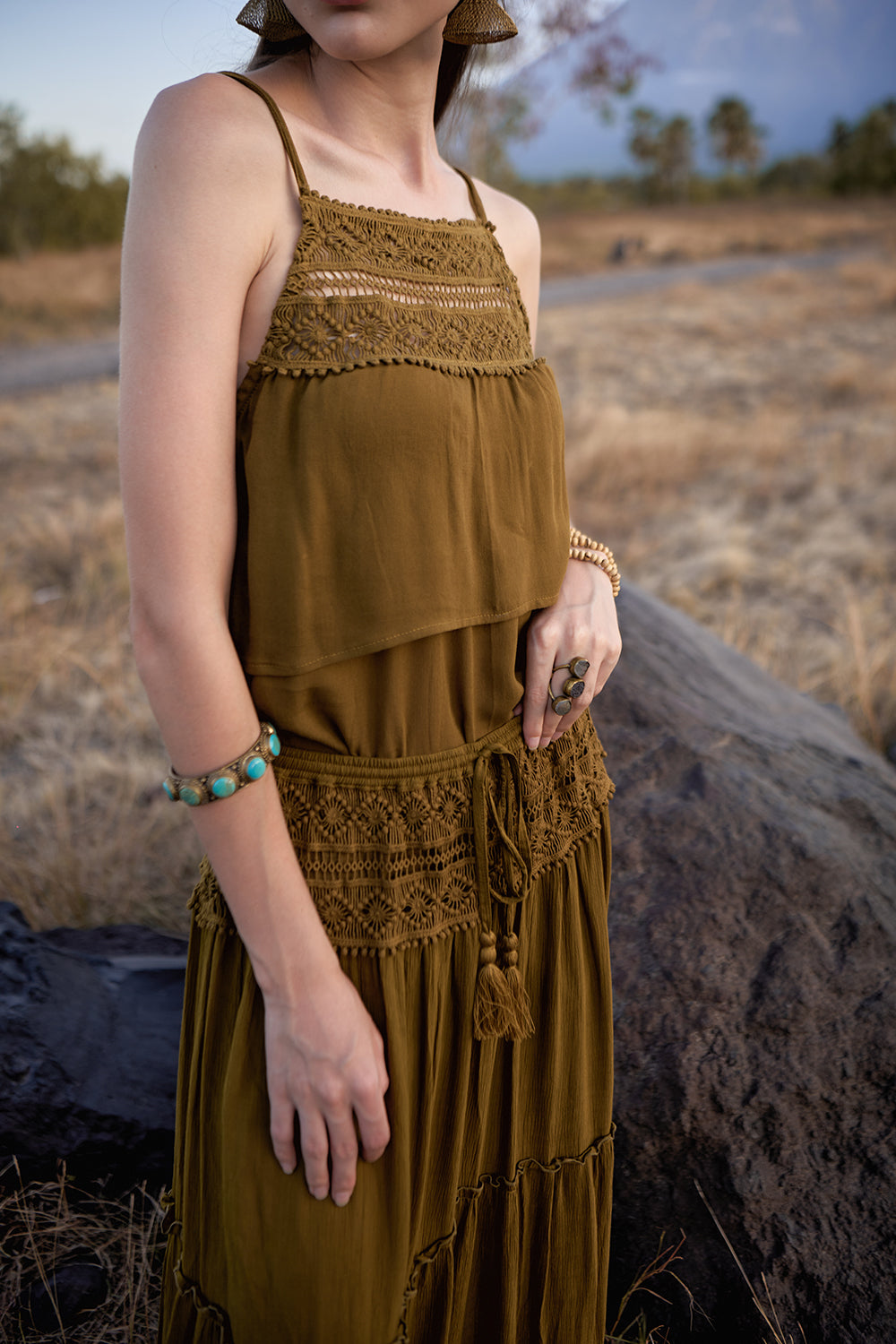 Chloe Maxi Skirt - Moss - The Fields of Gold by Tulle and Batiste