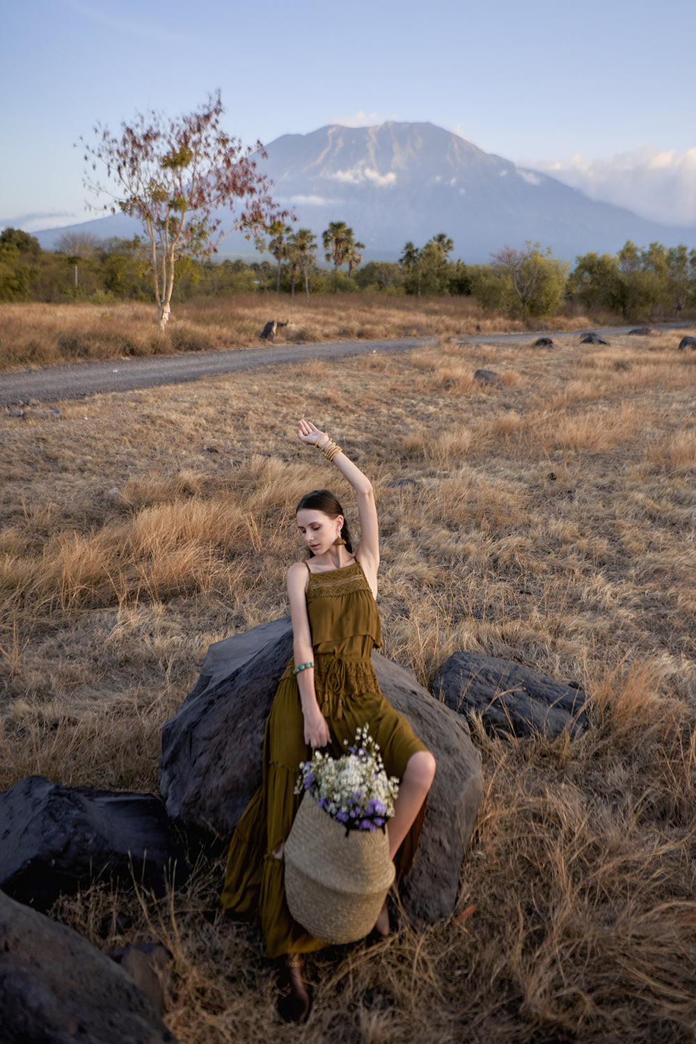 Chloe Maxi Skirt - Moss - The Fields of Gold by Tulle and Batiste