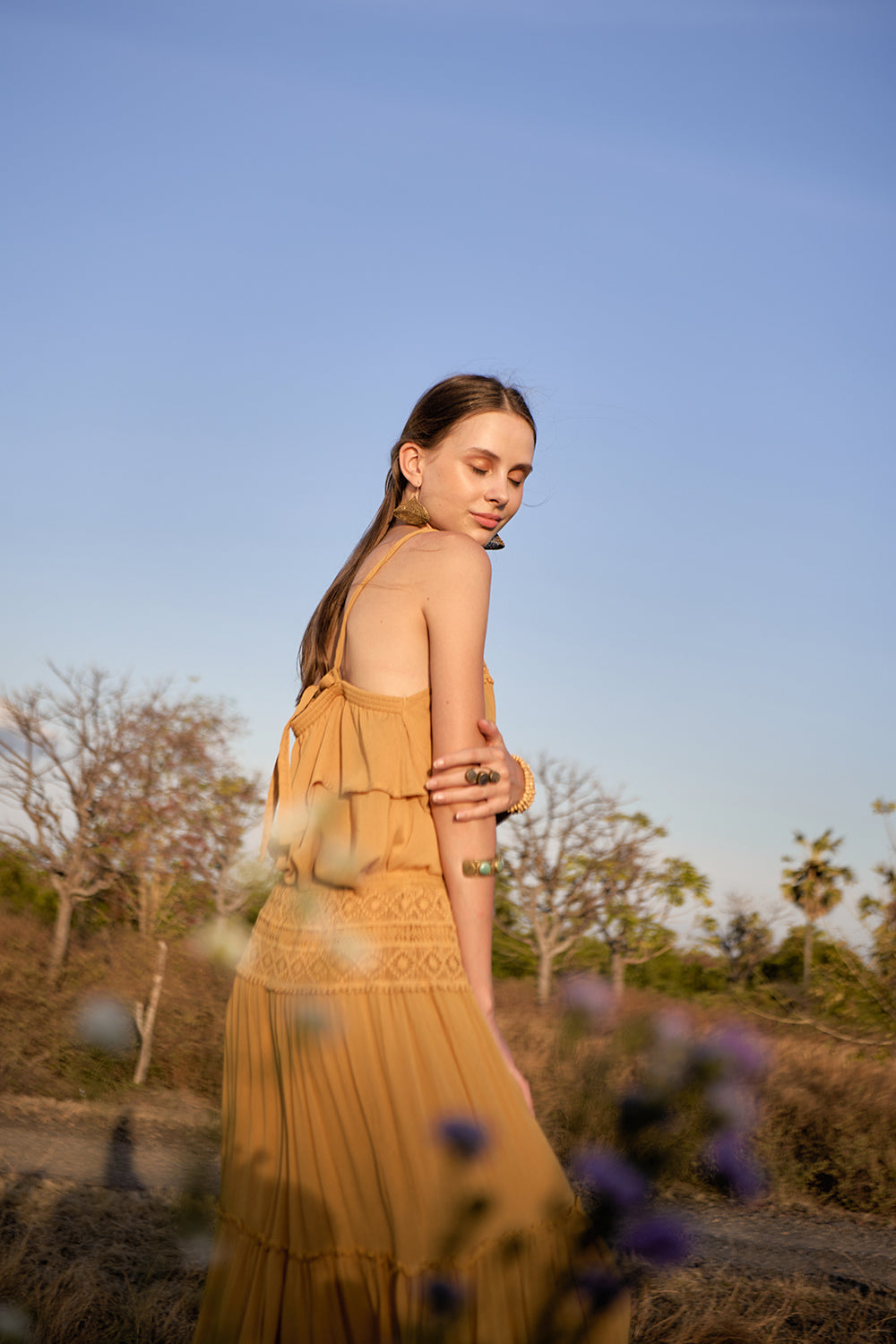 Chloe Halter Top - Saffron Gold - The Fields of Gold by Tulle and Batiste