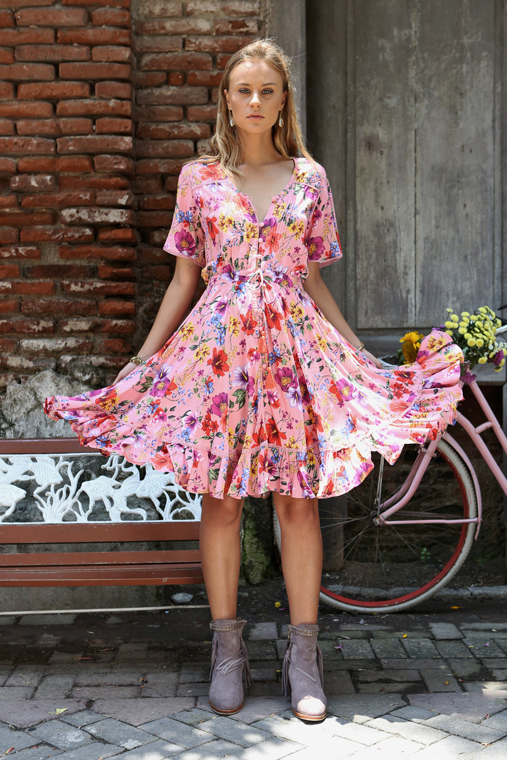 Esmeralda Playdress - Pink Blossom - Tulle and Batiste