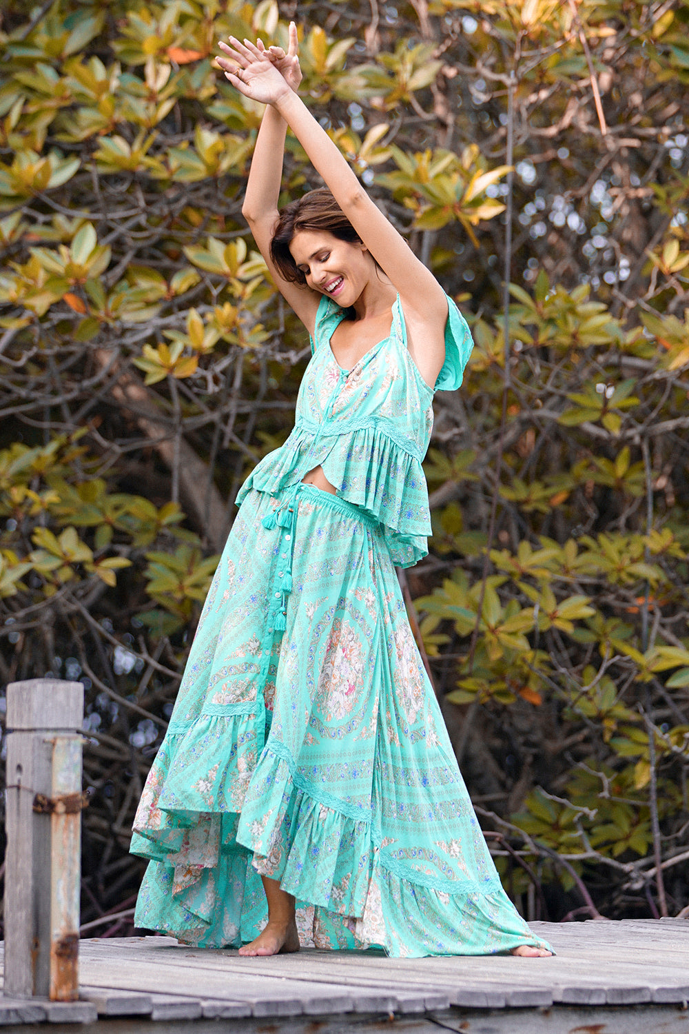 Evelyn Skirt - Turquoise - Tulle and Batiste