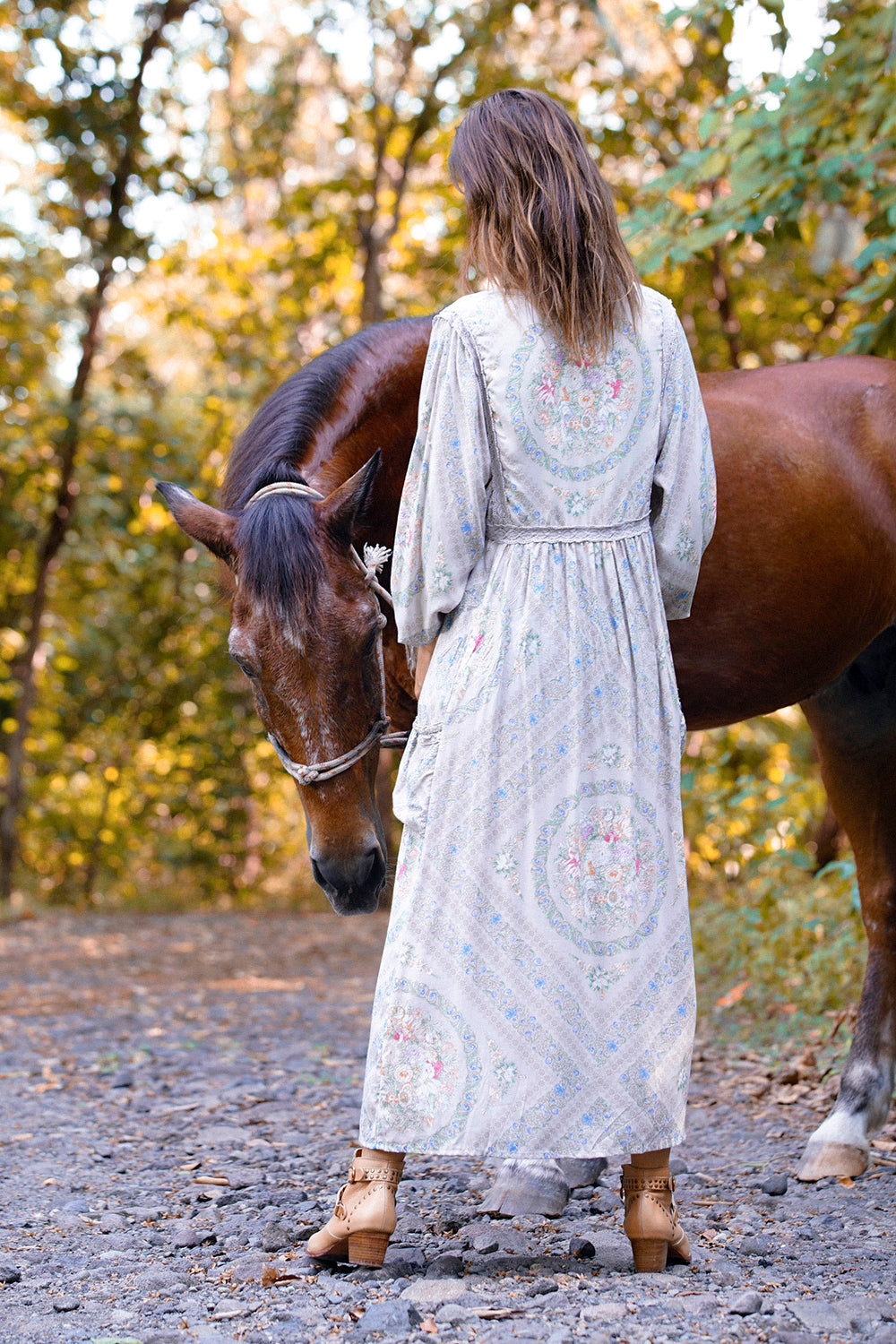 Fabbie Boho Dress - Mourning Dove - Tulle and Batiste