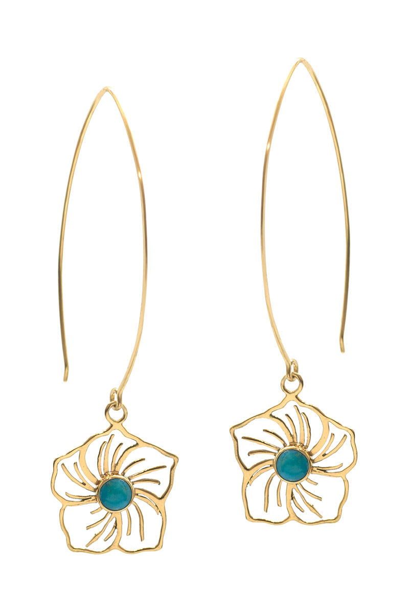 Flower Power Earrings - Turquoise - Tulle and Batiste