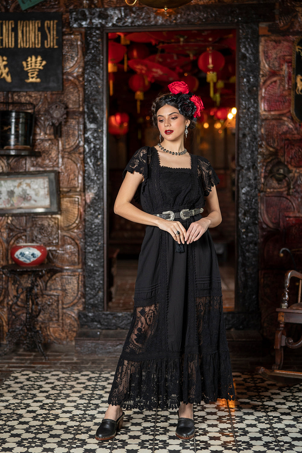 Frida Maxi Dress - Moonless Black - Senorita by Tulle and Batiste