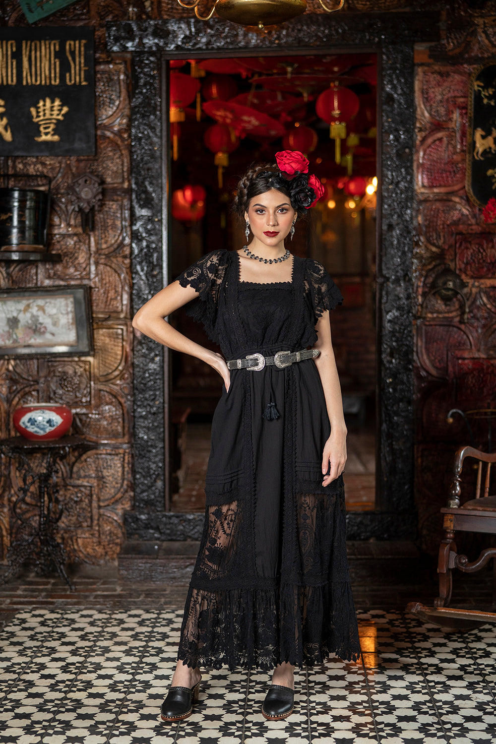 Frida Maxi Dress - Moonless Black - Senorita by Tulle and Batiste