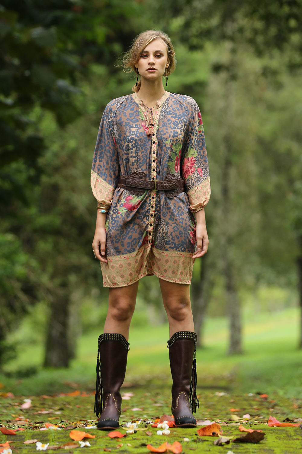 Gazelle Shirt Dress - Pecan - Tulle and Batiste