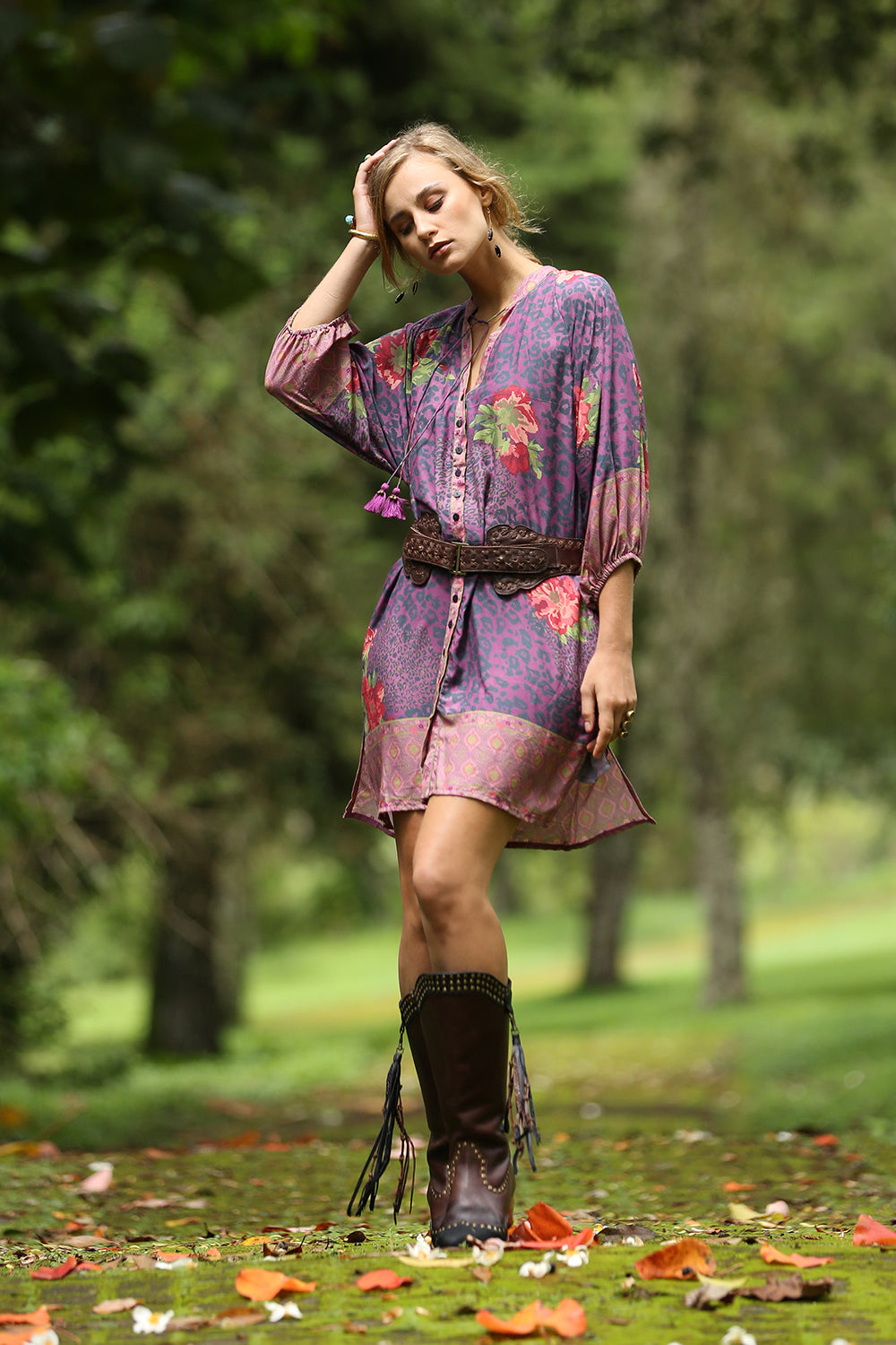 Gazelle Shirt Dress - Purple Potion - Tulle and Batiste