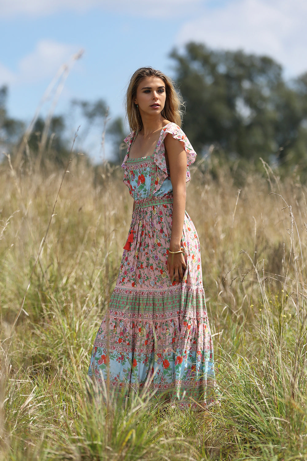 Hannah Maxi Dress - Lotus - Tulle and Batiste