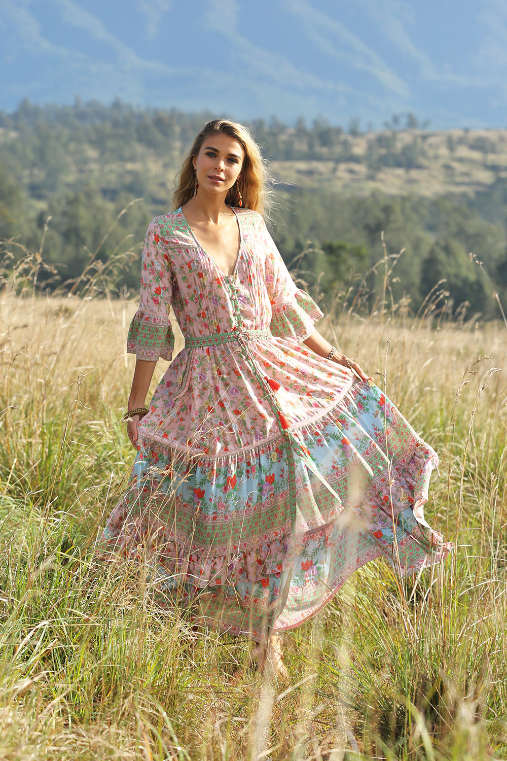 Havillah Maxi Dress - Lotus - Tulle and Batiste